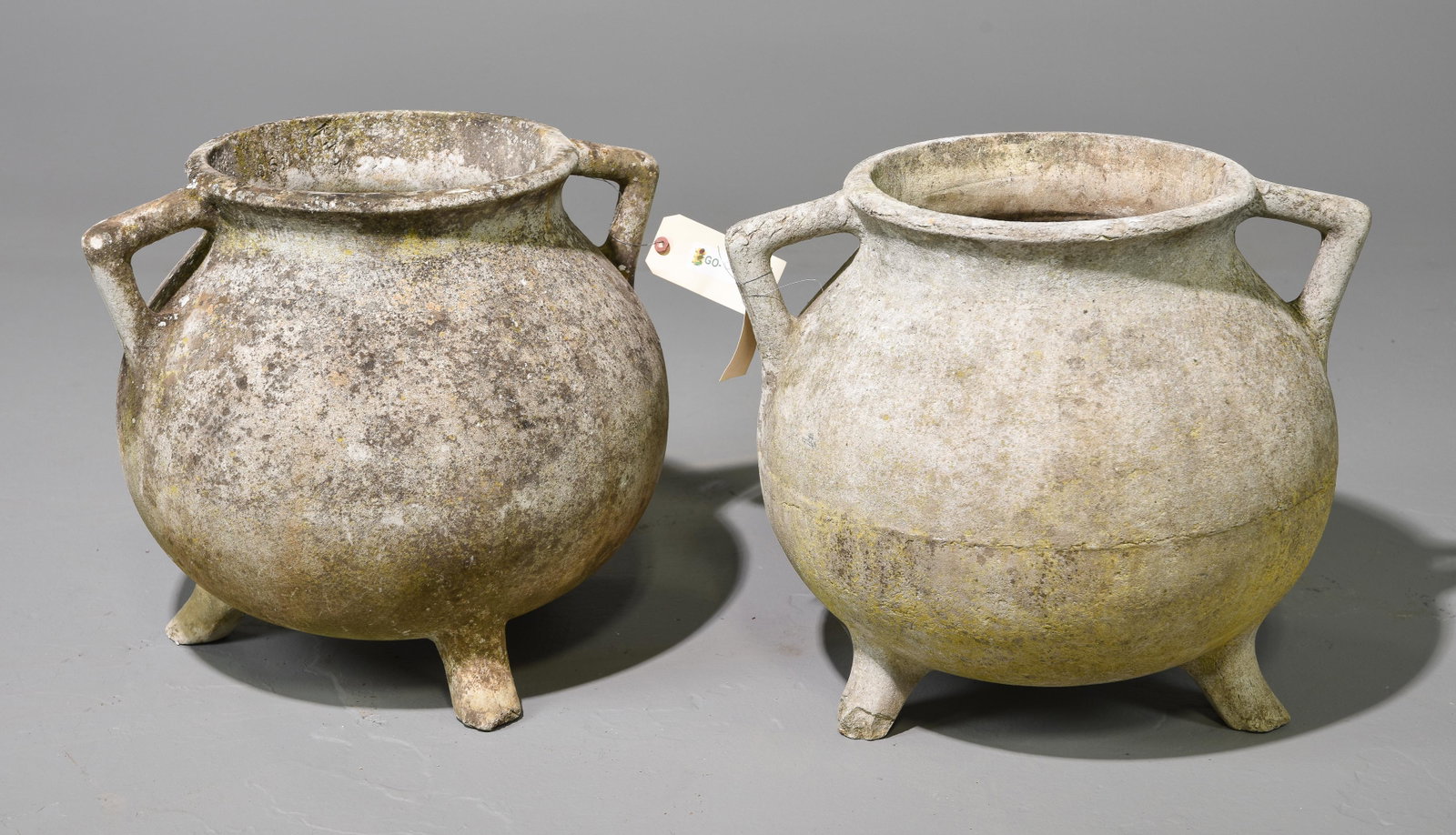 2 Willy Guhl Industrial Marmite Cauldron Planters: 2 Willy Guhl Industrial Marmite Cauldron Planters. - 19 in tall x 21 x 19 - These are great mid-century style industrial planters by Swiss architect & designer Willy Guhl. These white painted cauldron