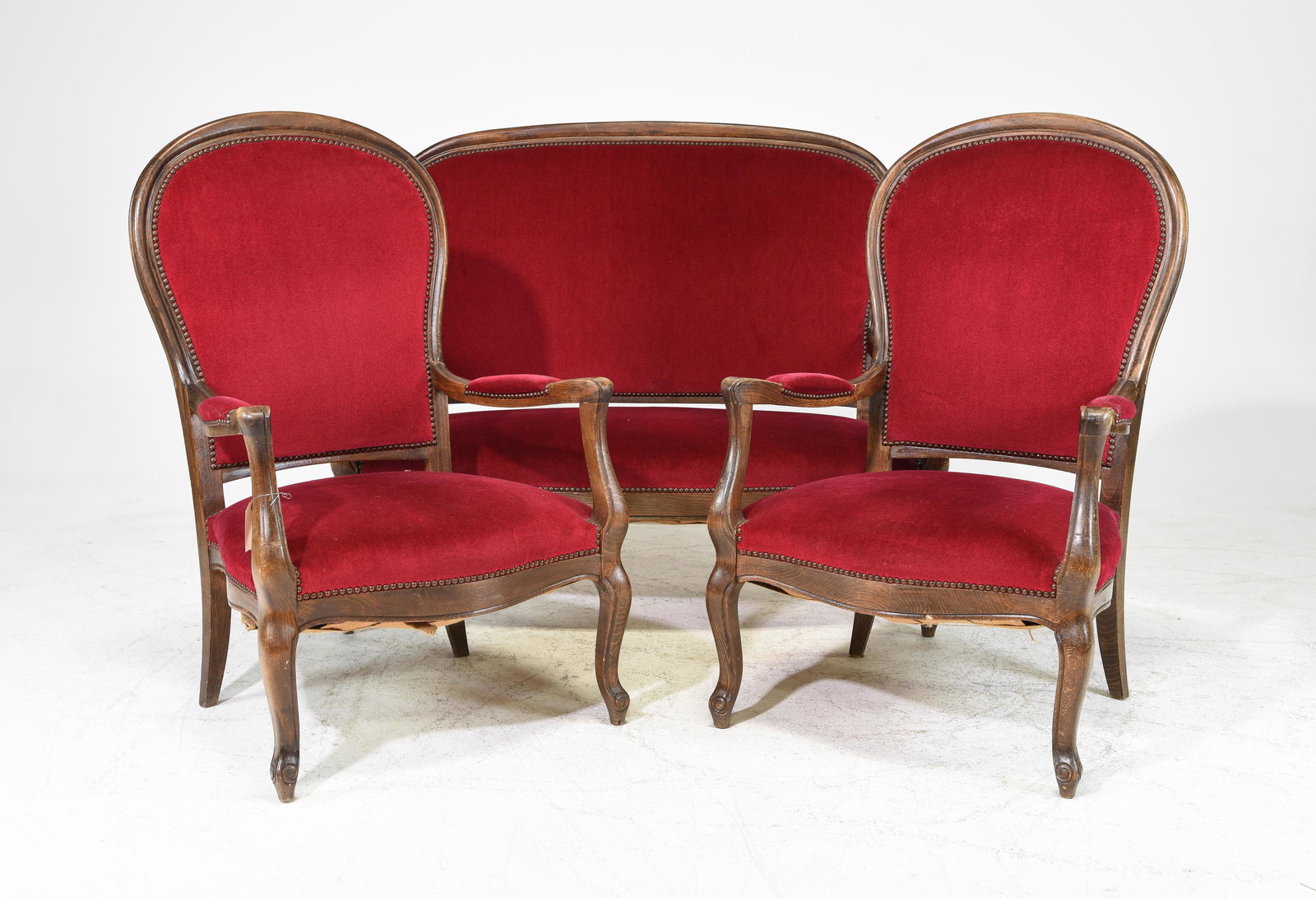 French Regency Style Oak Sofa & 2 Arm Chairs (1 of 6)