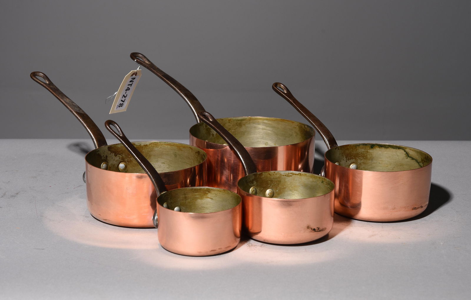 Set of 5 French Copper Sauce Pans #2 (1 of 3)