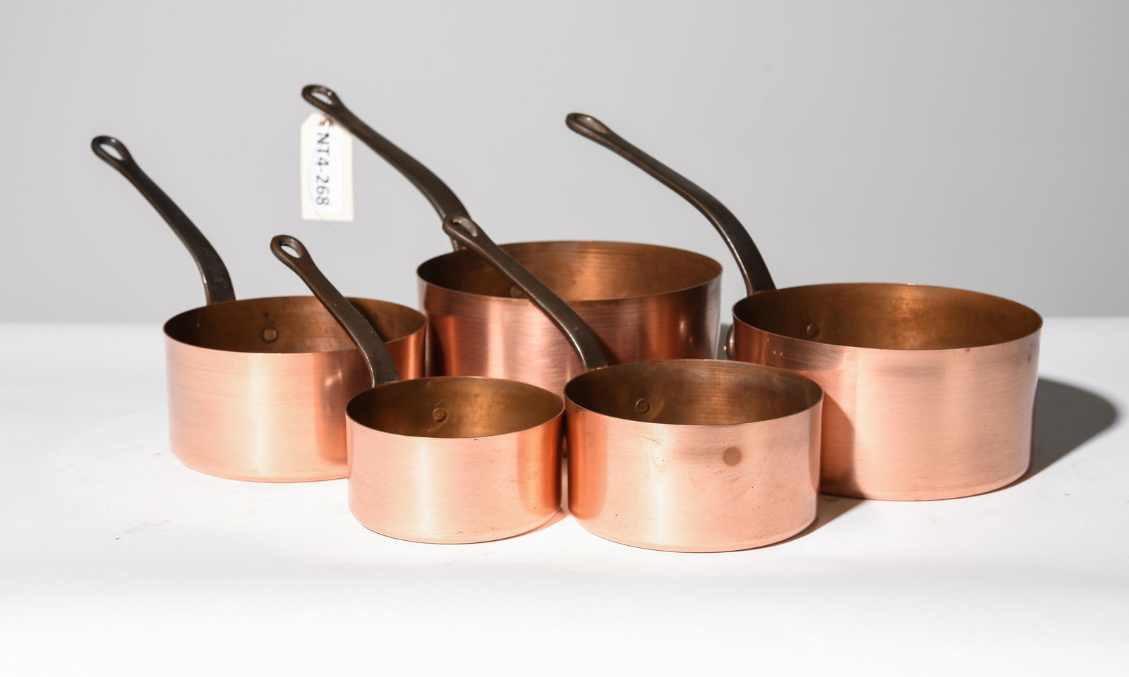 Set of 5 French Copper Sauce Pans #4 (1 of 3)