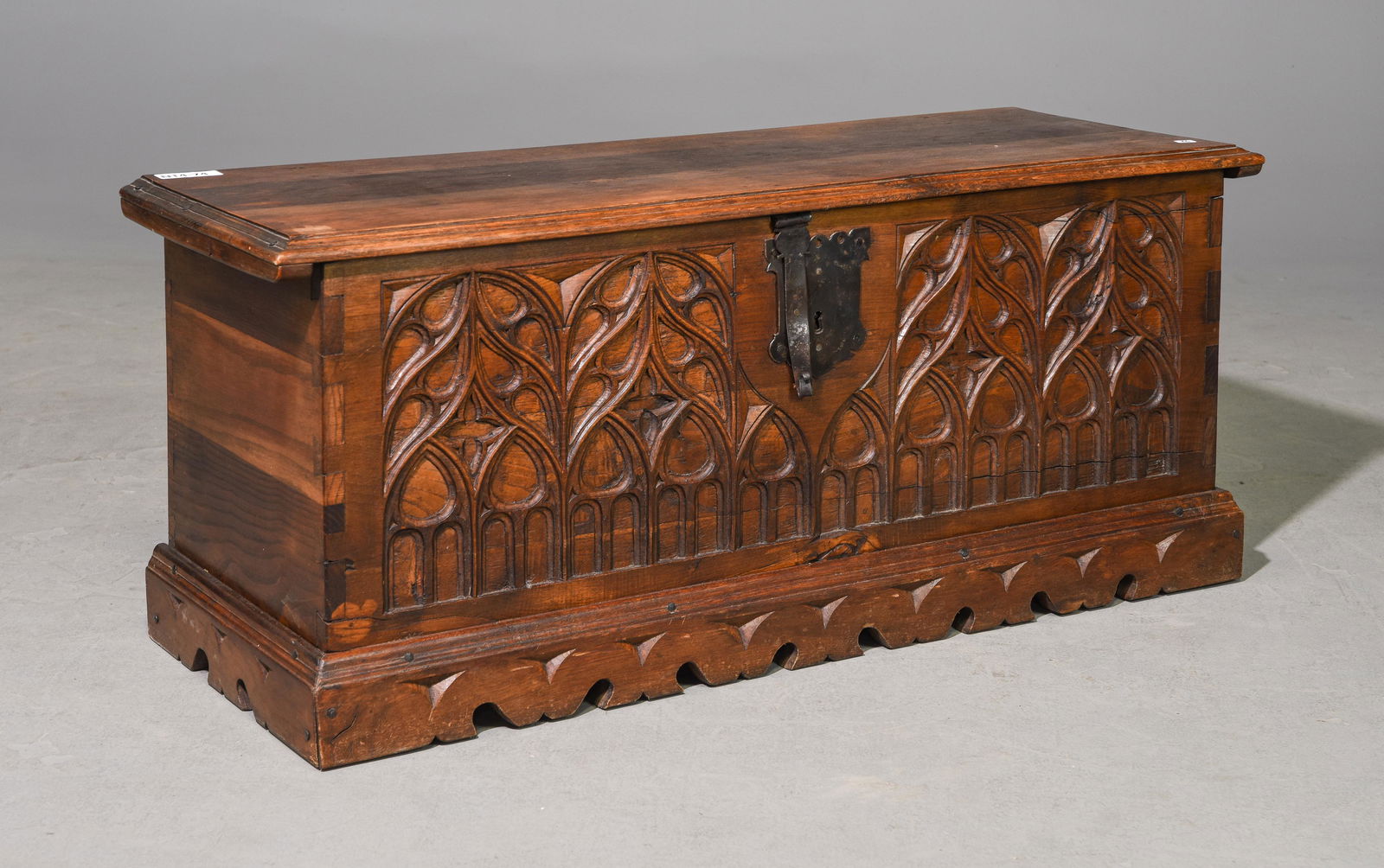 French Gothic Carved Oak Trunk / Coffer (1 of 3)