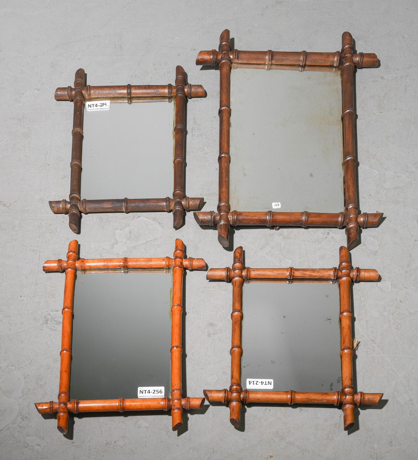 4 Assorted Faux Bamboo Mirrors (1 of 6)