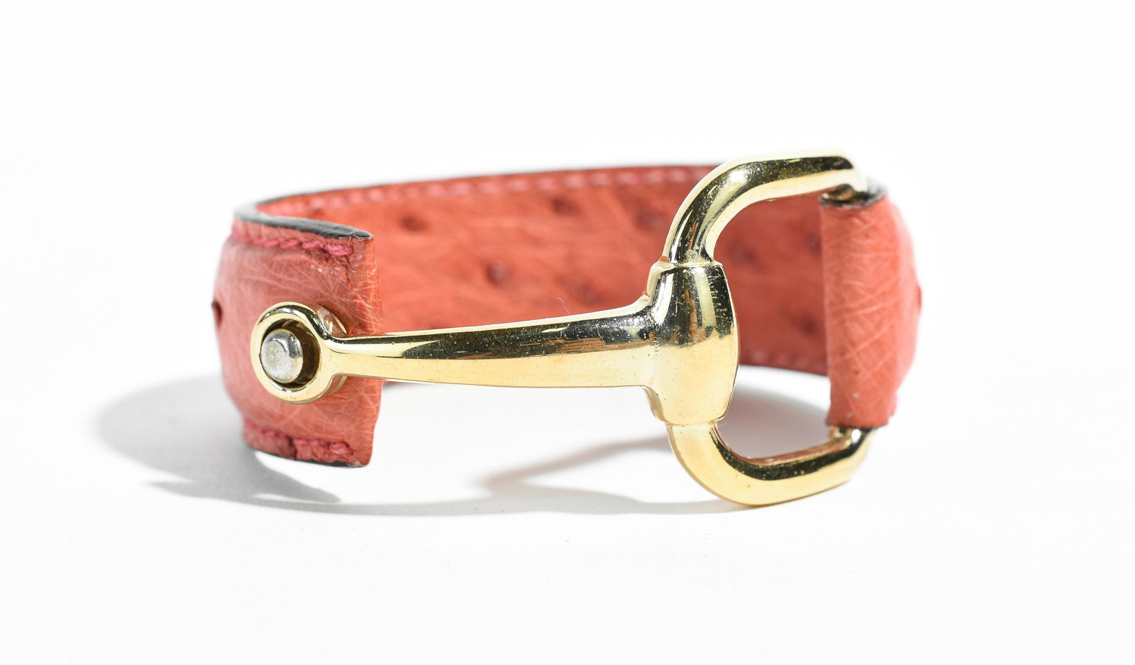 Gucci Horsebit Bangle  in Pink Ostrich Leather (1 of 3)