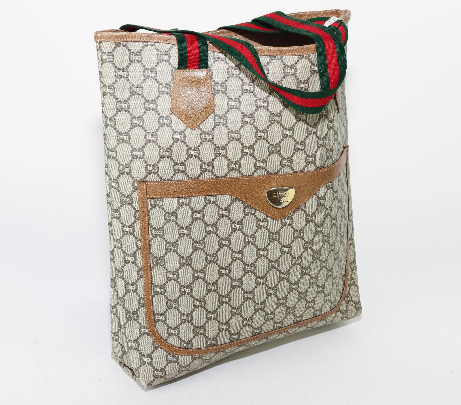 Gucci Vintage GG Plus Web Tote in Supreme Coated Canvas (1 of 8)
