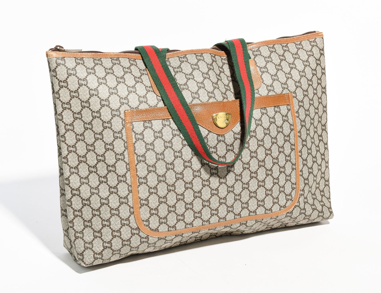 Gucci  Plus Large Web Zip Tote - GG Plus Coated Canvas (1 of 4)