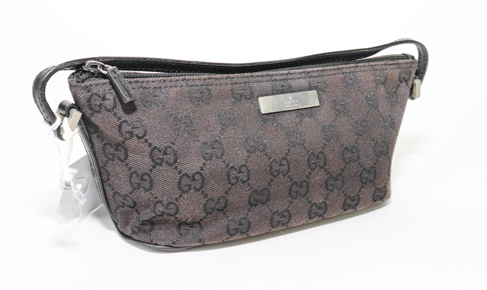 Gucci Boat Pochette  in Black Monogrammed Canvas (1 of 7)