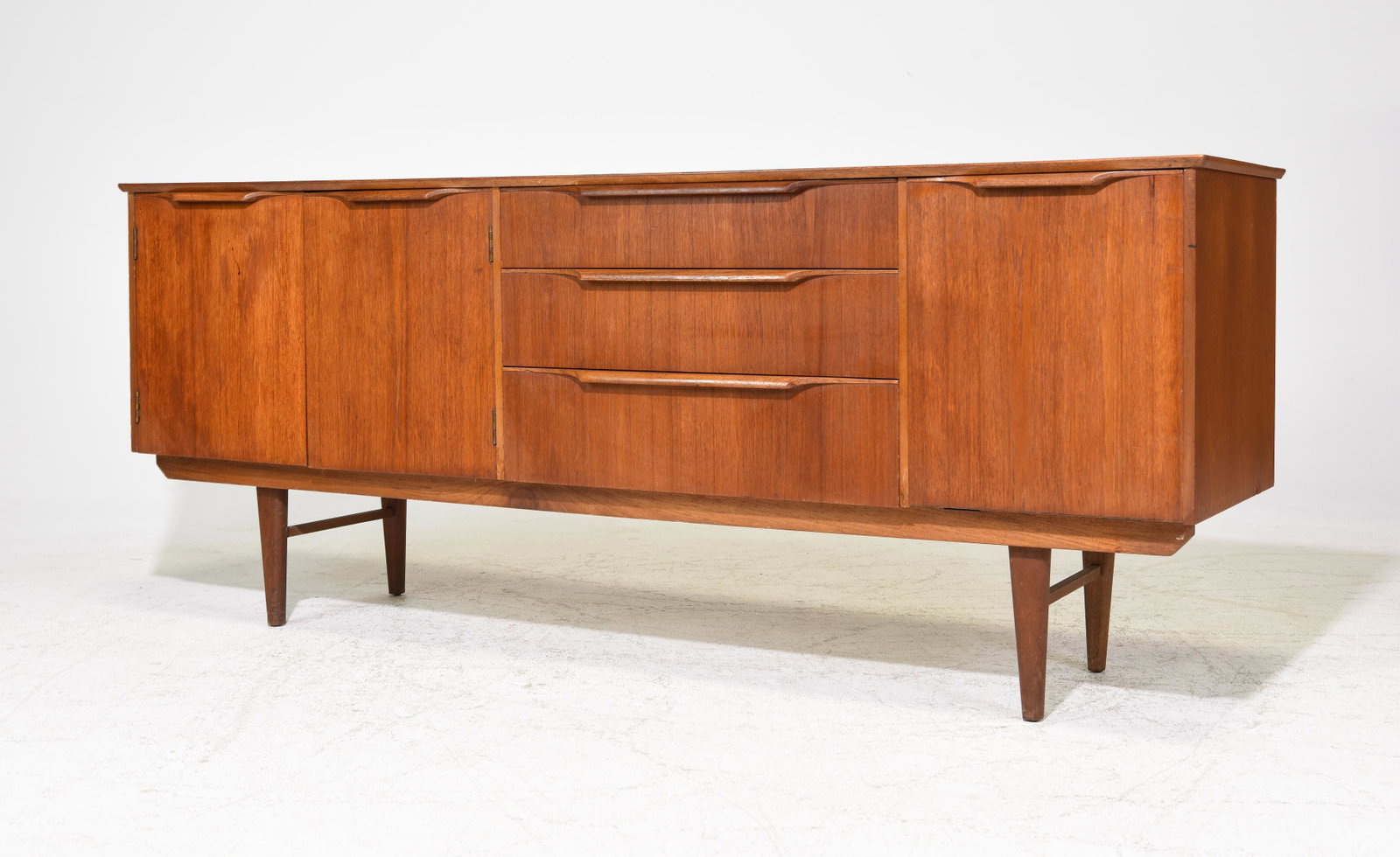 Mid Century Modern Teak Sideboard: Danish Modern Style Teak Sideboard - 29 in tall x 72 x 17