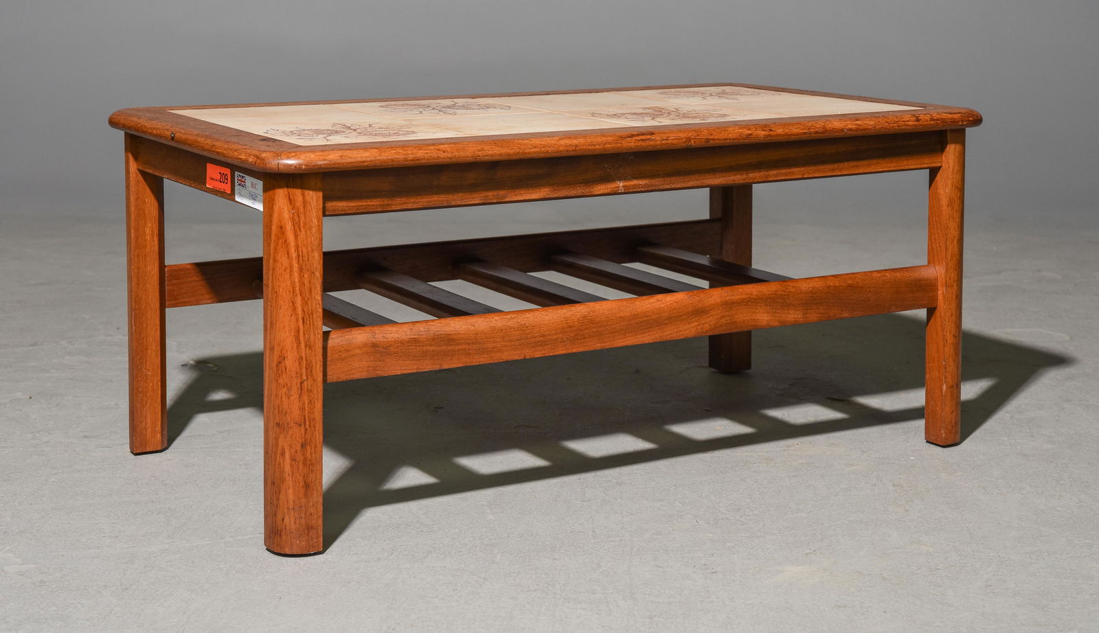 Tile Top Coffee Table with Magazine Shelf (1 of 2)