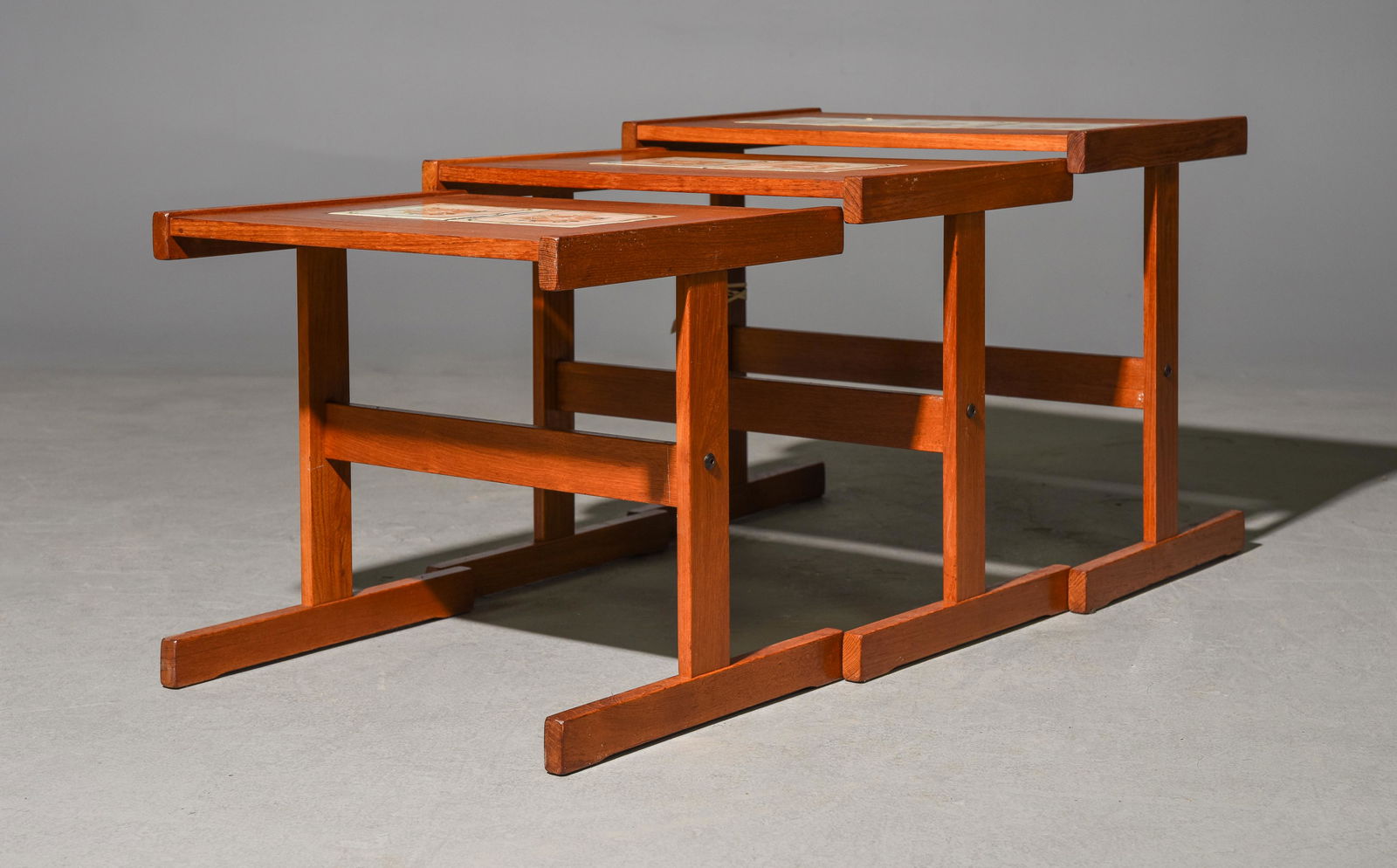 Danish Modern Tile Top Nest of 3 Tables (1 of 4)