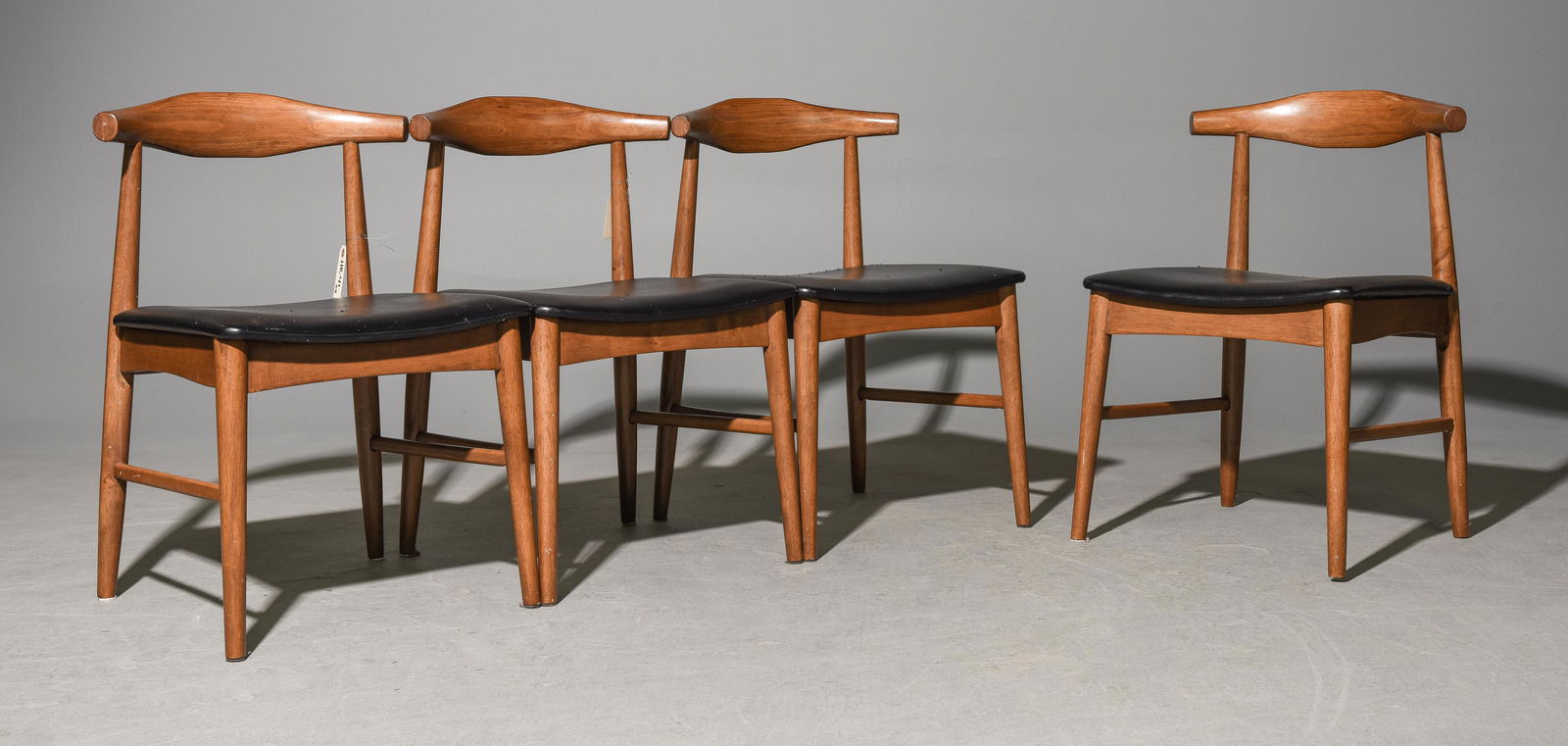 4 Post Modern Curved Back Dining Chairs (1 of 4)