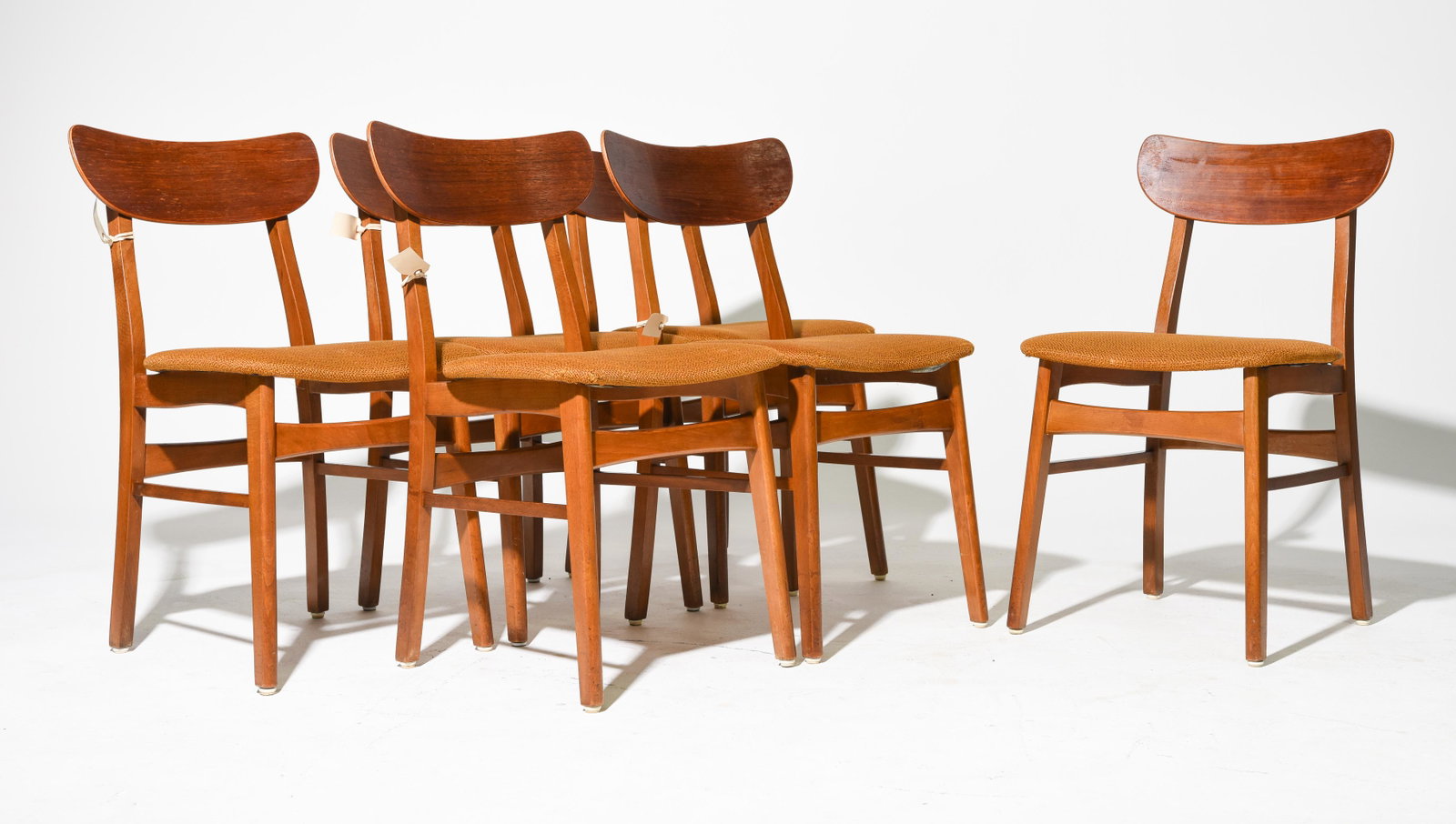 Set of 6 Danish Modern Dining Chairs: Set of 6 Danish Modern Dining Chairs - 32 in tall x 18 x 18, Seat height is 18 inches