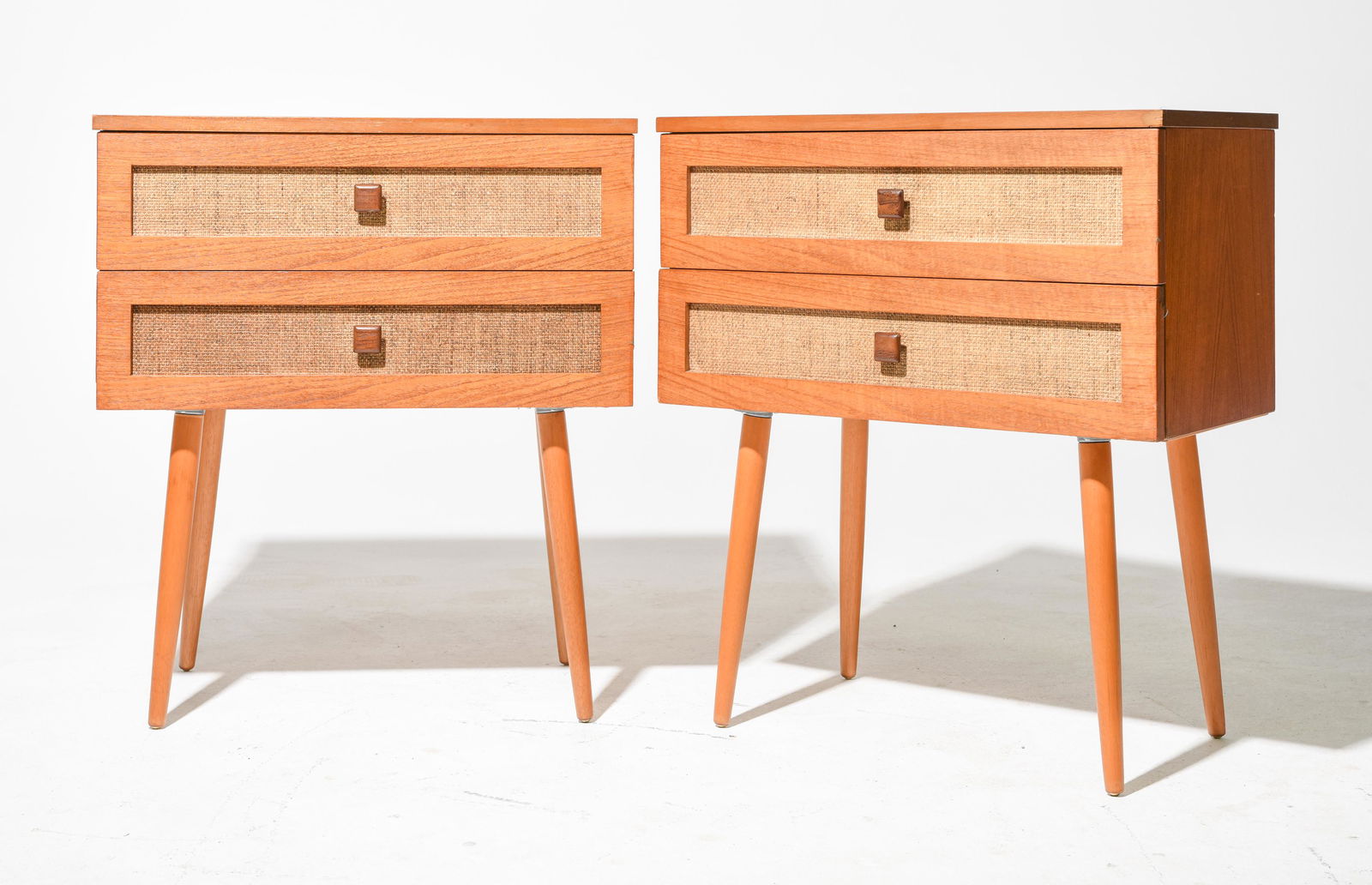 2 Mid Century Style Ratan Front Bedsides (1 of 6)