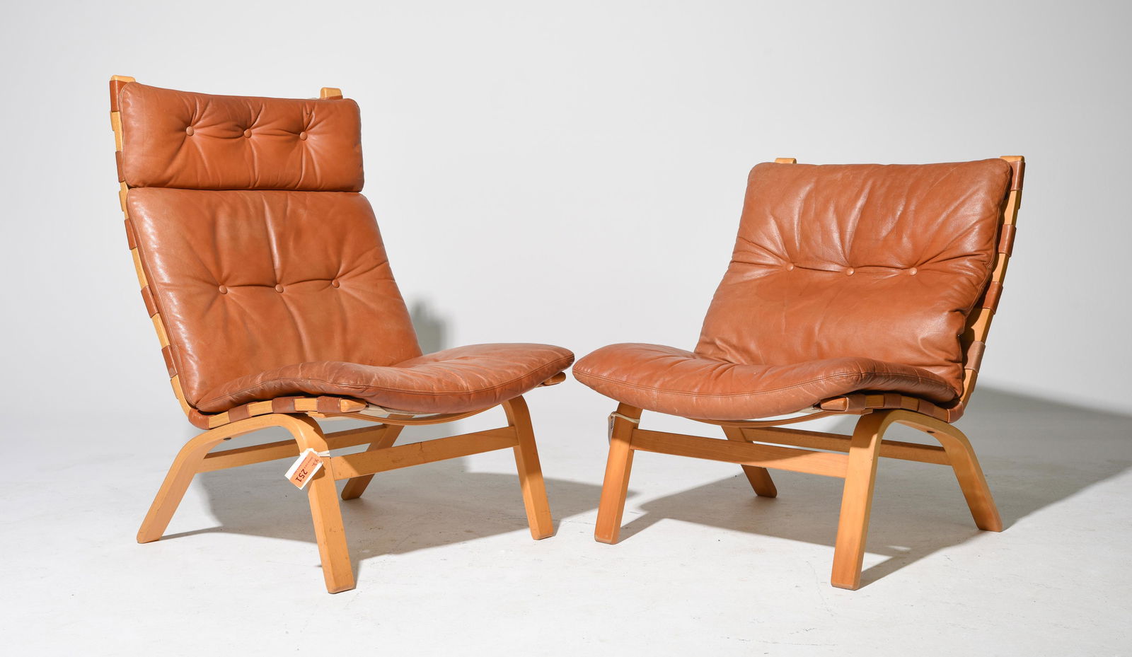 His & Hers Danish Modern Leather Lounge Chairs (1 of 4)