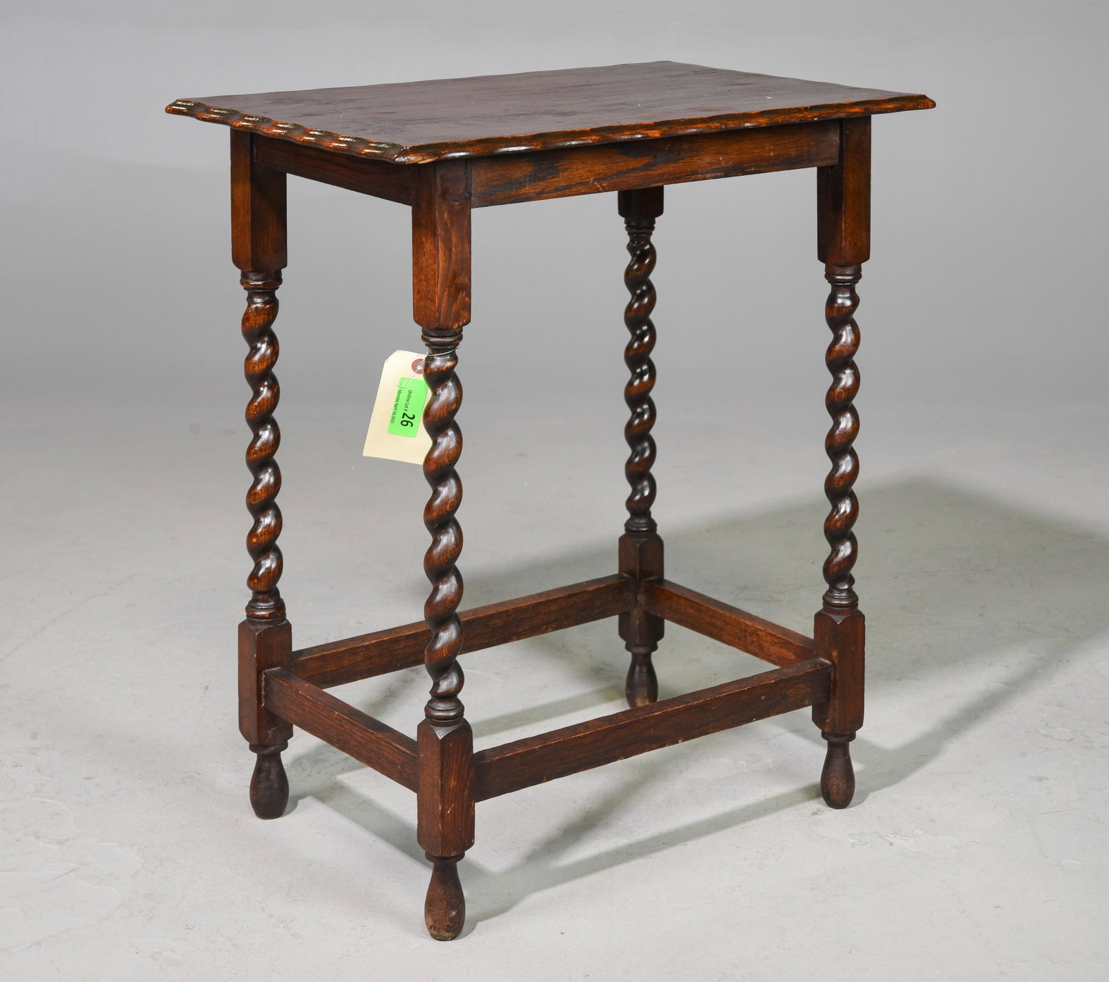 British Oak Barley Twist Occasional Table: British Oak Barley Twist Occasional Table - 29 in tall x 24 x 17