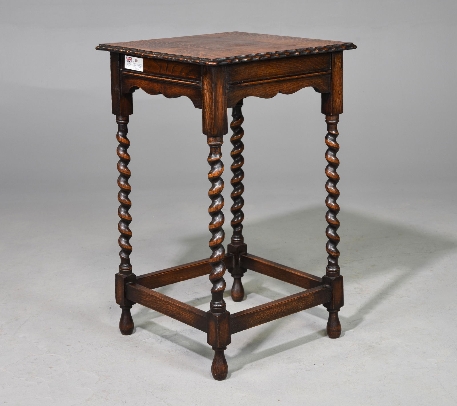British Square Oak Barley Twist Occasional Table (1 of 2)