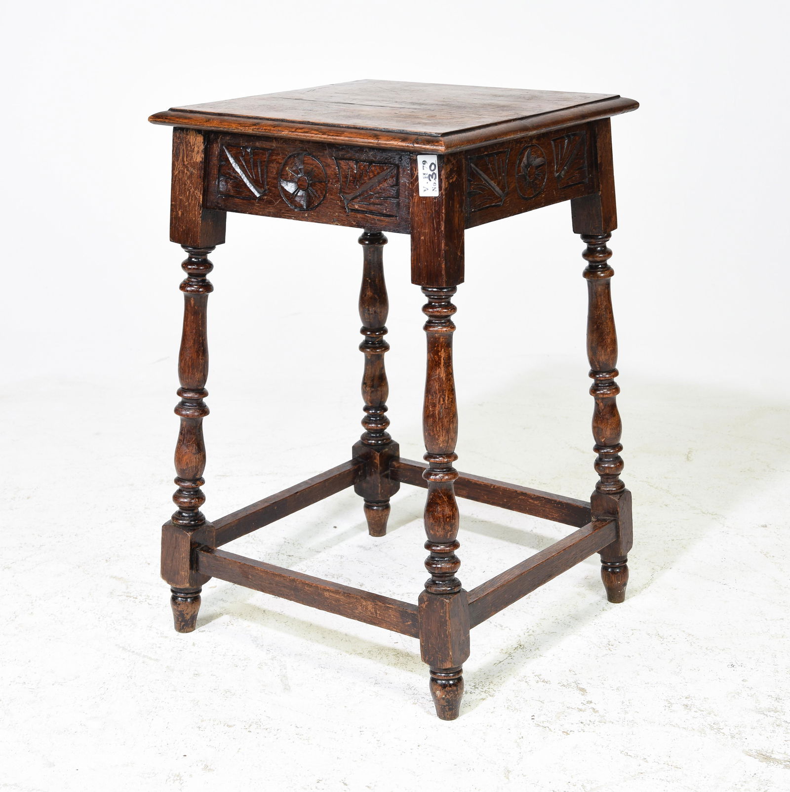 British Carved Oak Occasional Table (1 of 3)