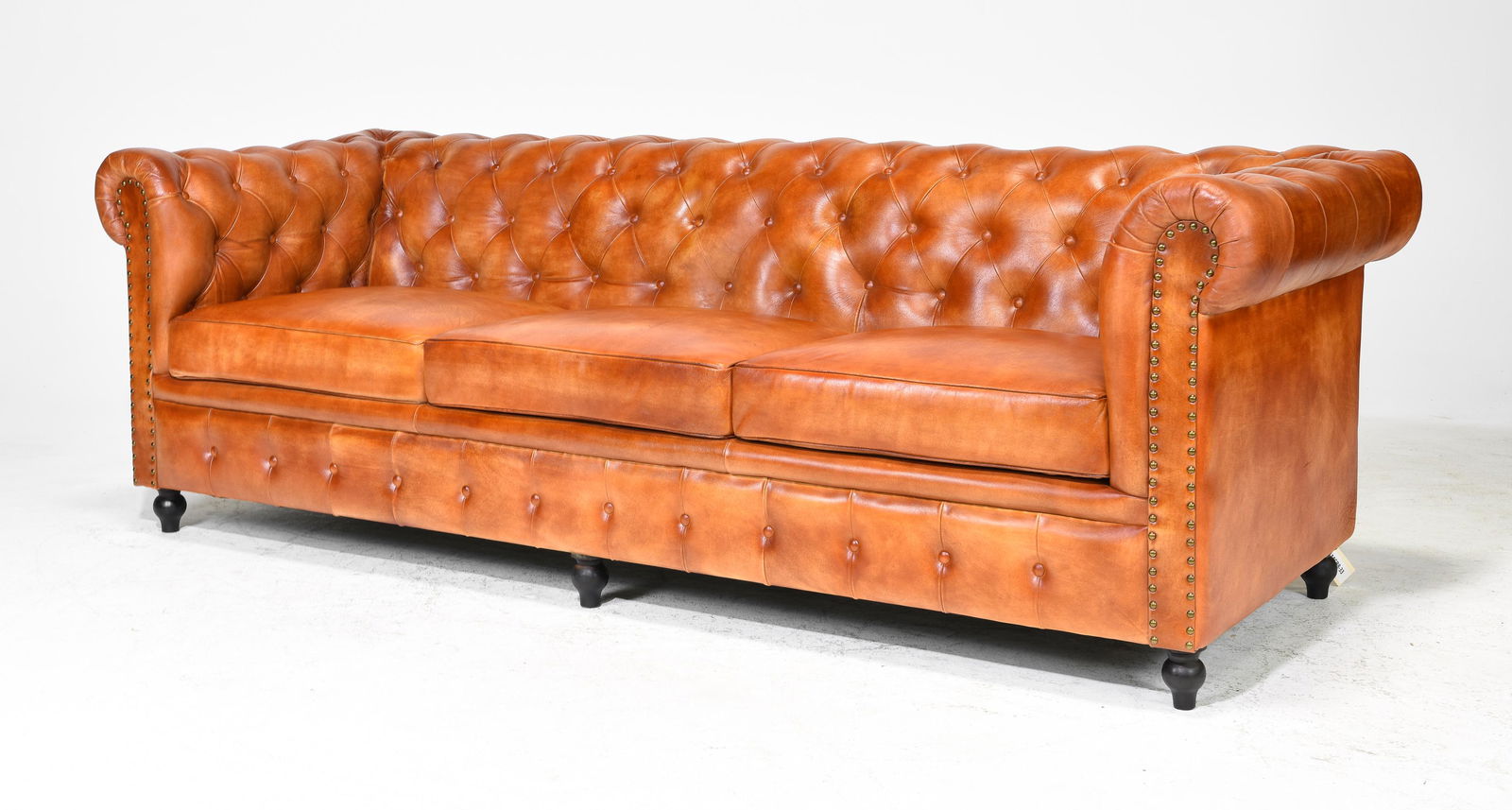 Button Tufted Leather Oversize Sofa #1 (1 of 3)