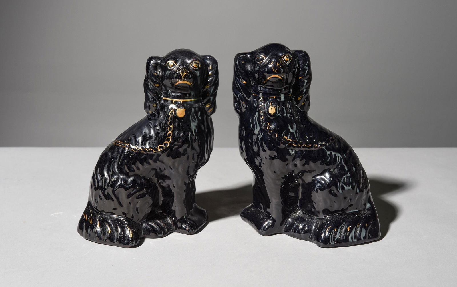 2 King Charles Black Staffordshire Dogs (1 of 5)