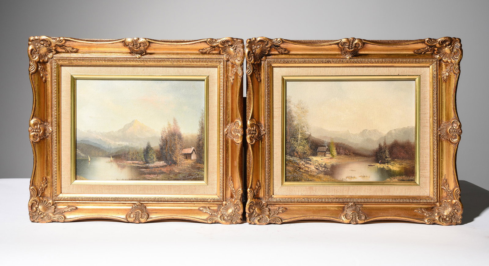 2 Gold Framed Oil on Canvas Landscapes (1 of 6)