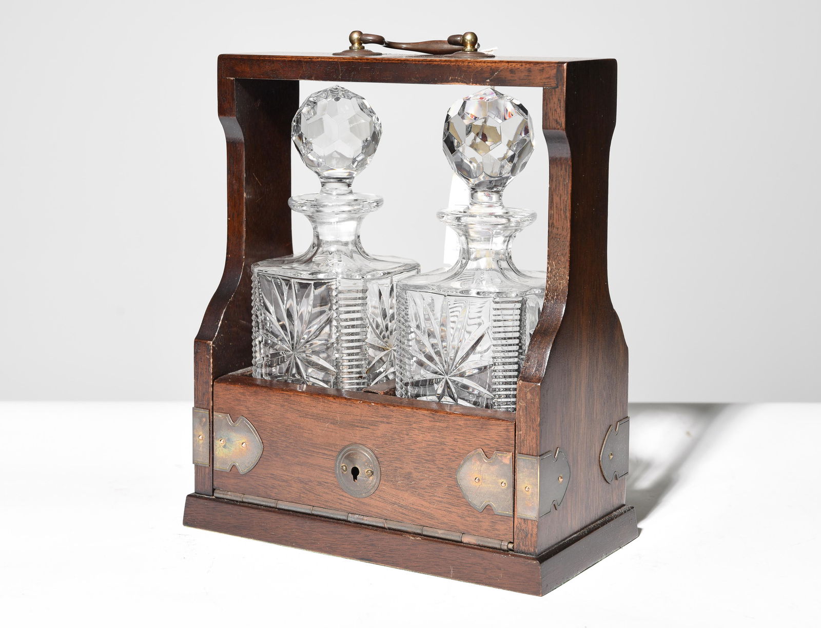 British 2 Bottle Tantalus c.1910's-20's (1 of 4)