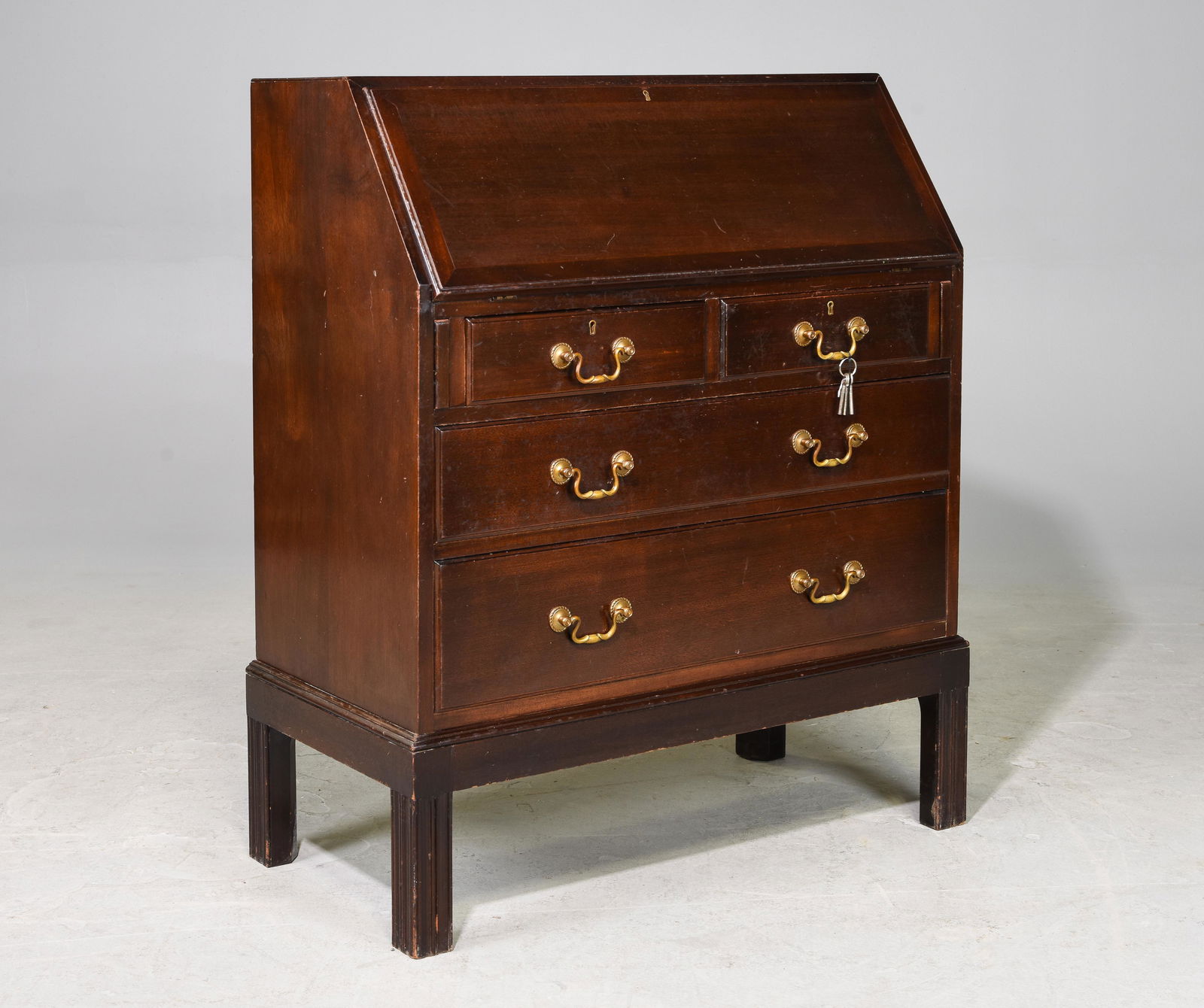 British Mahogany Drop Front Desk / Bureau c.1920's (1 of 4)