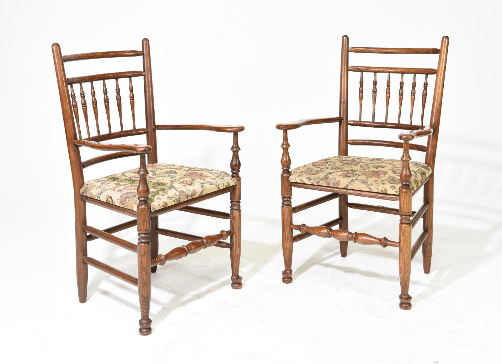 2 British Oak Carver / Arm Chairs c.1930's (1 of 2)