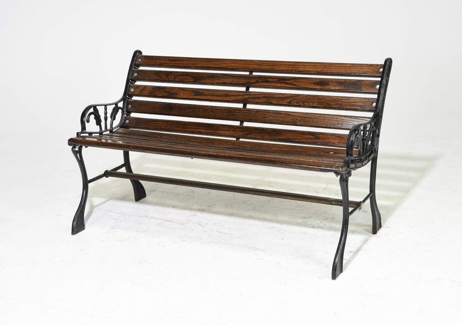 Petite Wood Slat / Iron Garden Bench (1 of 3)
