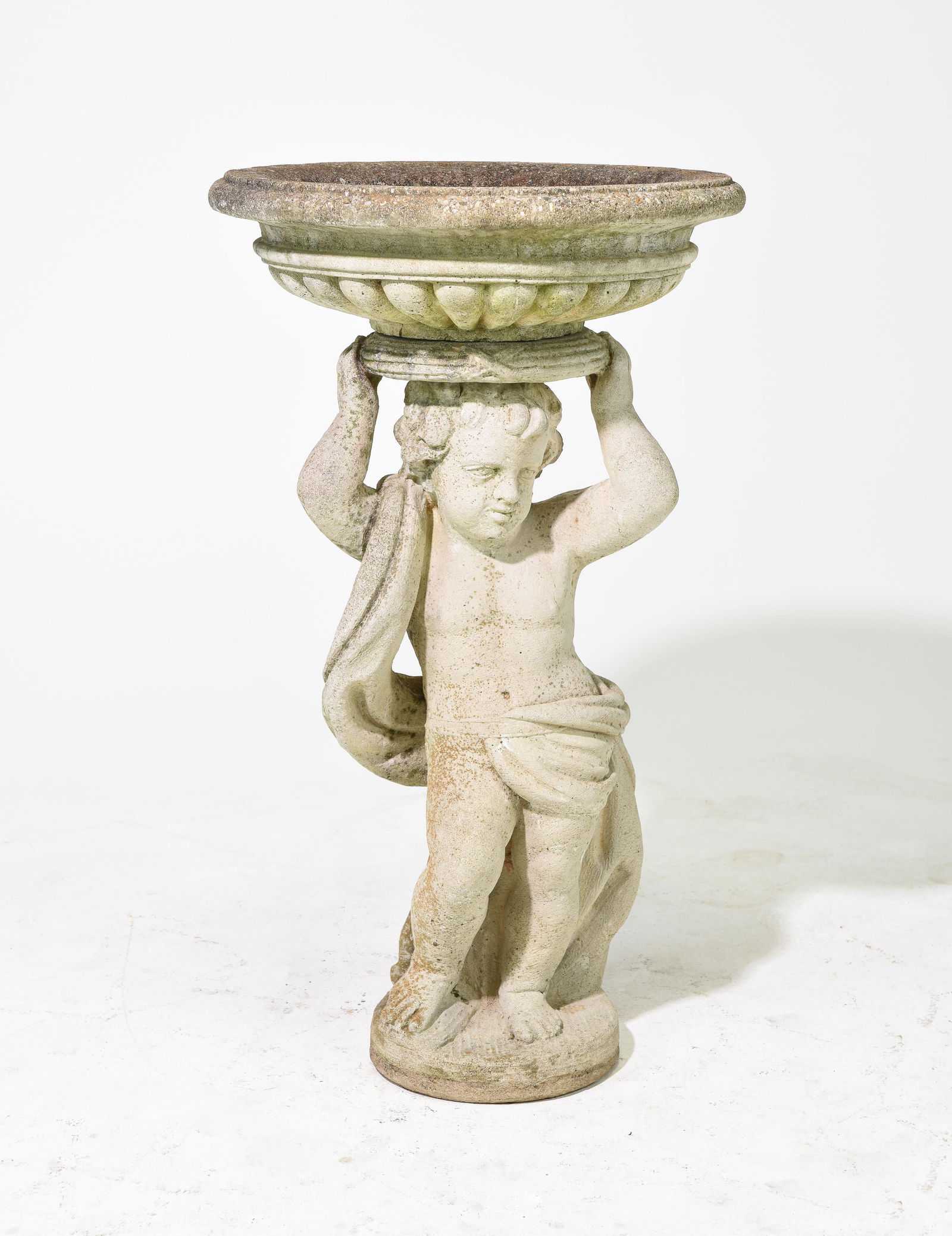 2pc Cast Stone / Concrete Figural Bird Bath (1 of 4)