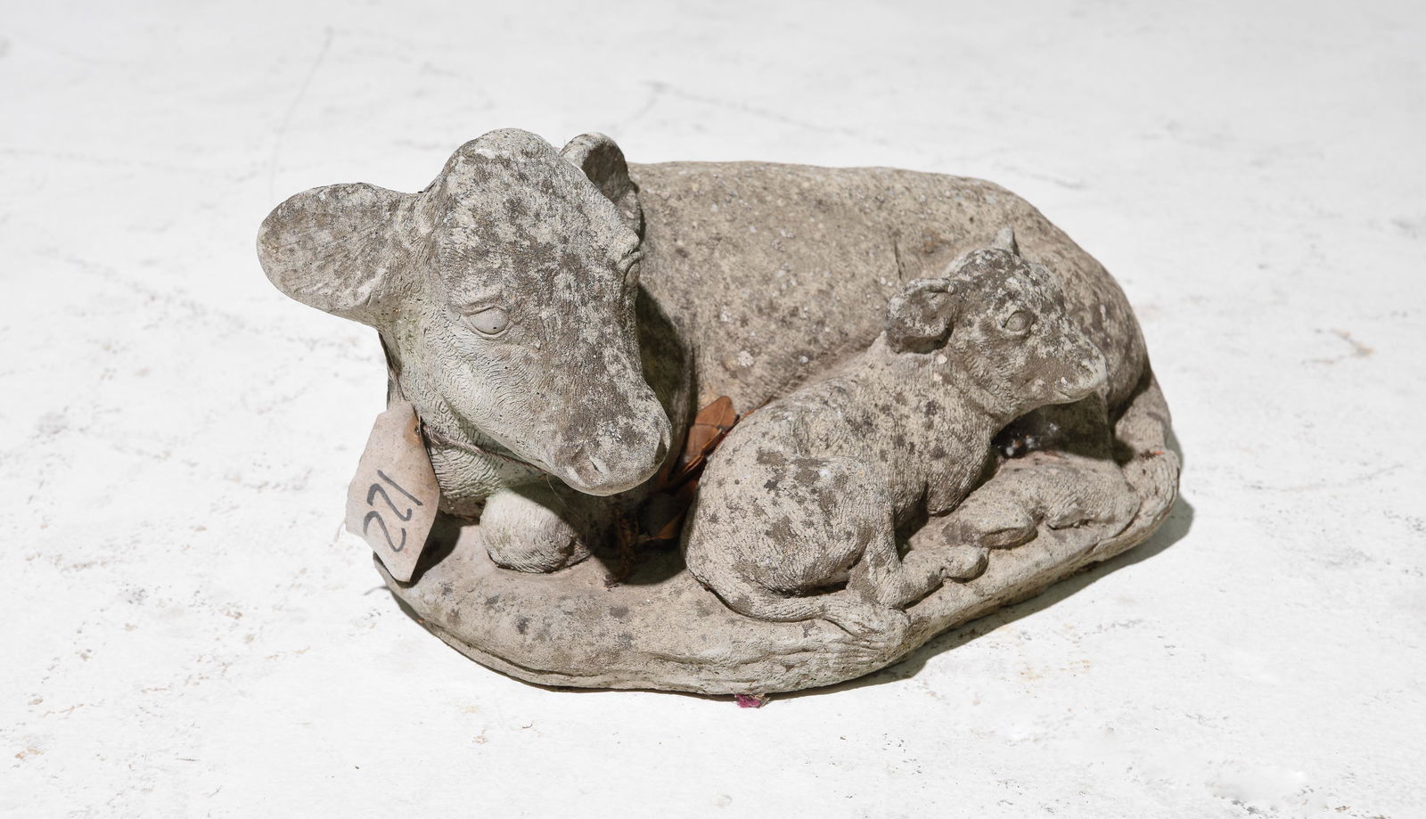 Cast Stone / Concrete Cow with Calf Figure (1 of 3)