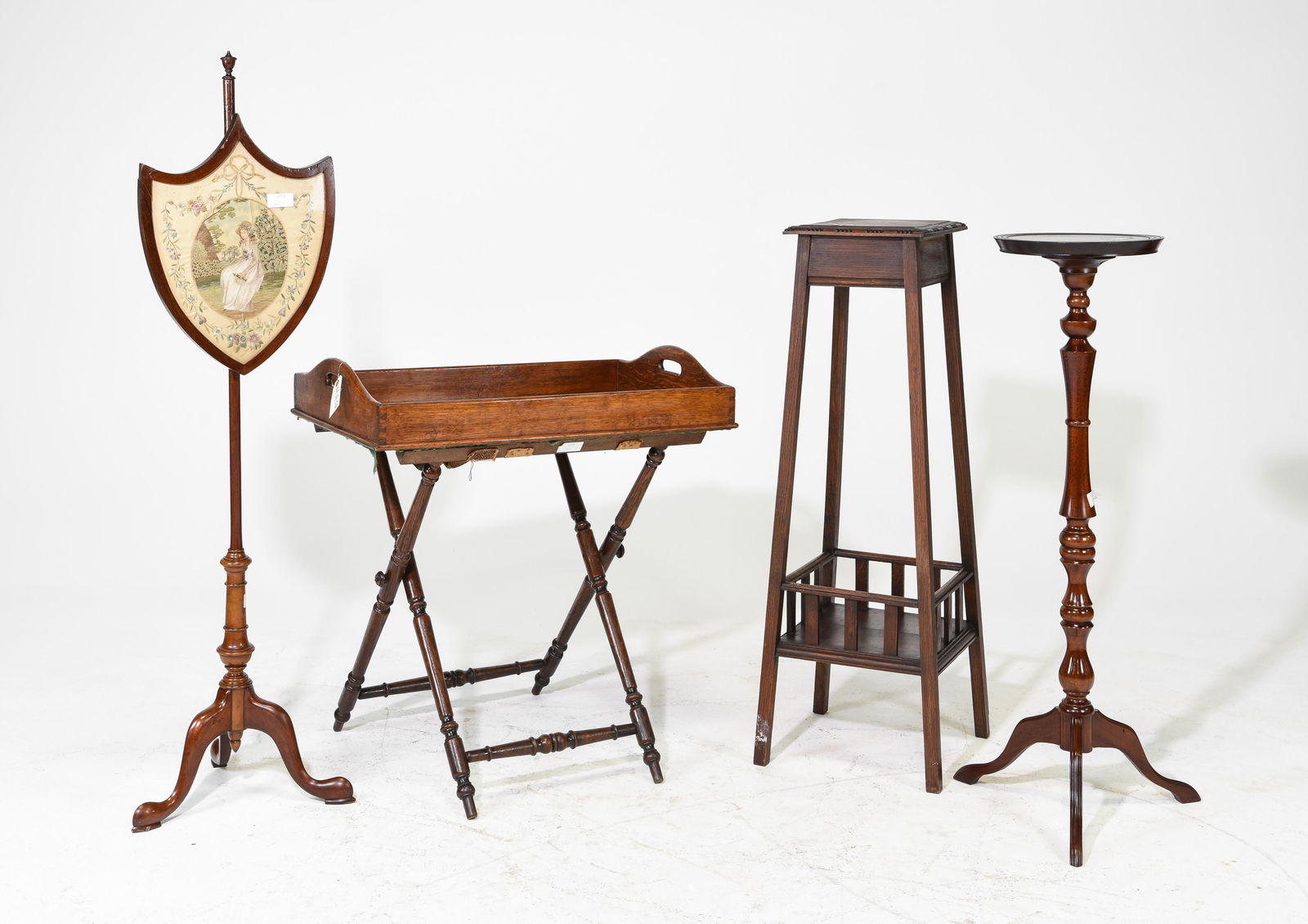 English Tray Table, 2 Plant Stands & Pole Screen (1 of 5)