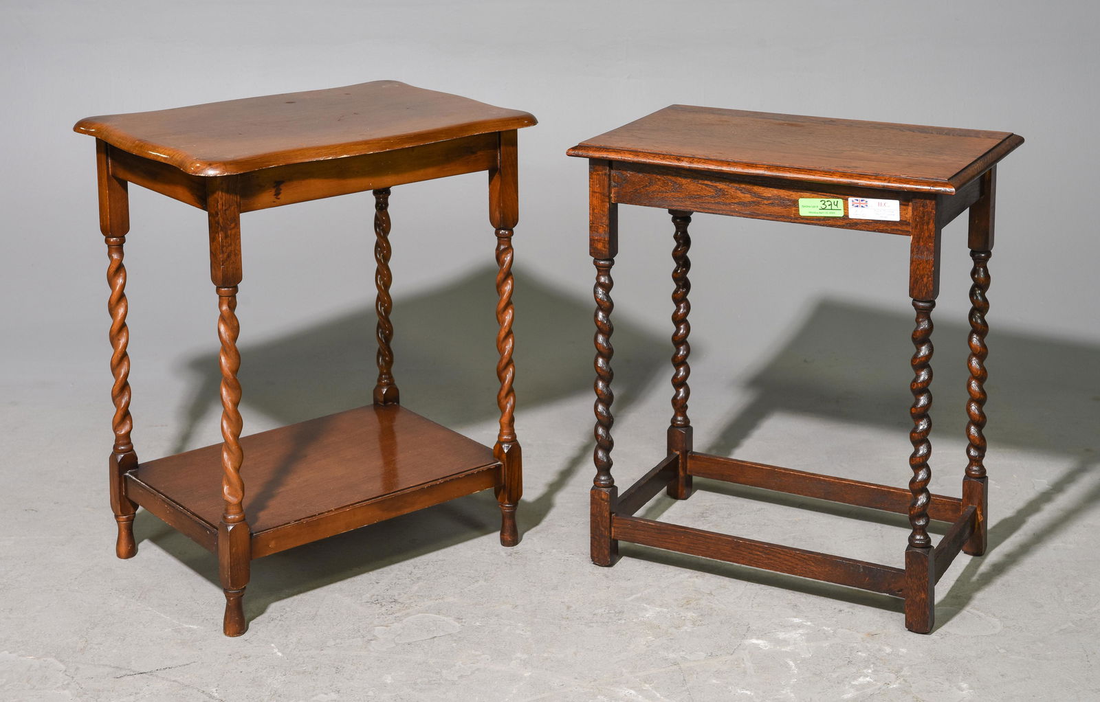 2 British Oak Barley Twist Occasional Tables #1 (1 of 4)