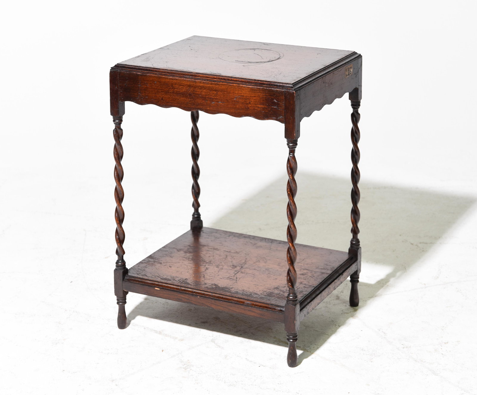 British Oak Barley Twist Low Occasional Table: British Oak Barley Twist Low Occasional Table - 25 in tall x 19 x 15