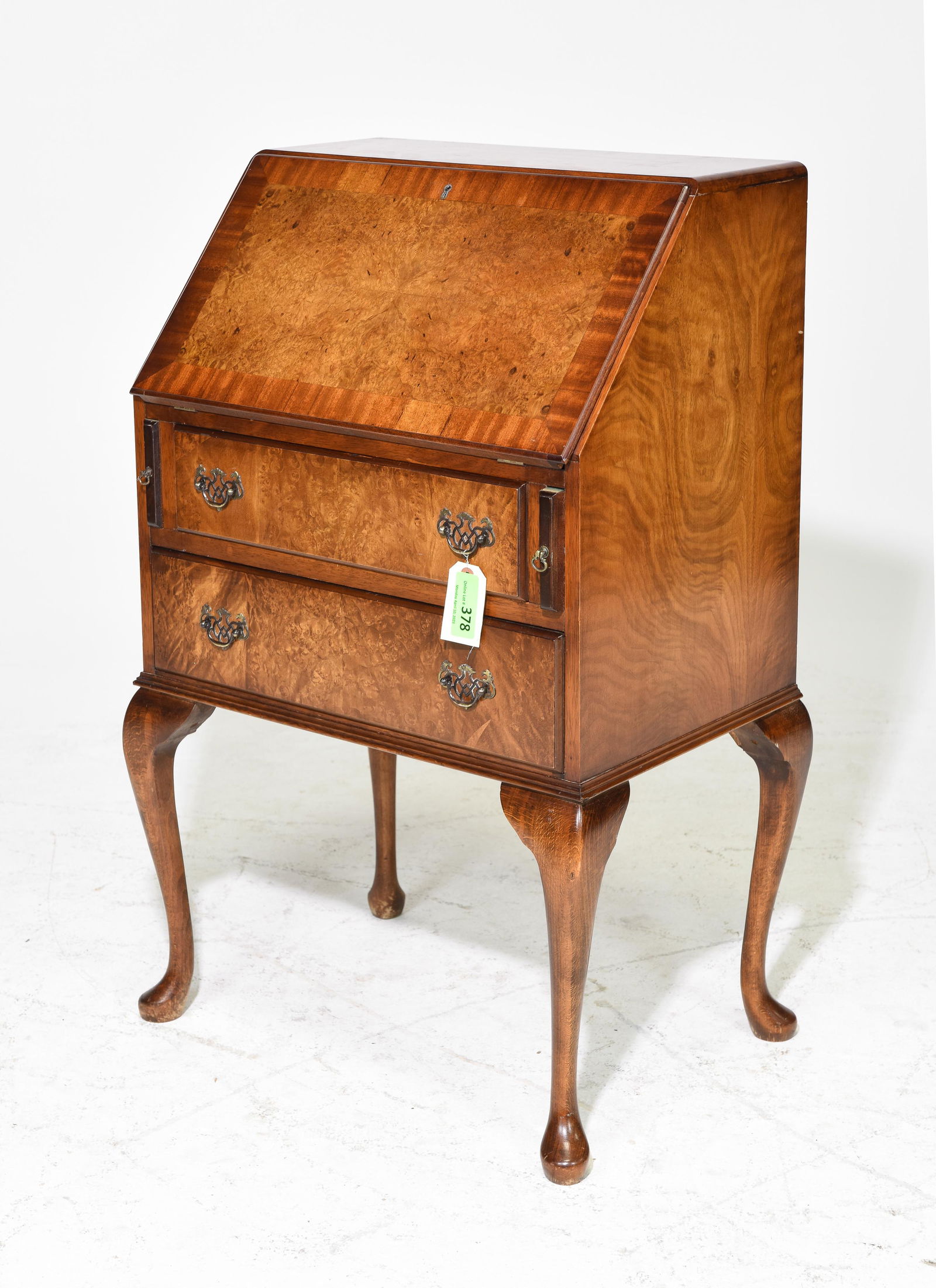 British Walnut Queen Ann Bureau / Drop Front Desk (1 of 3)