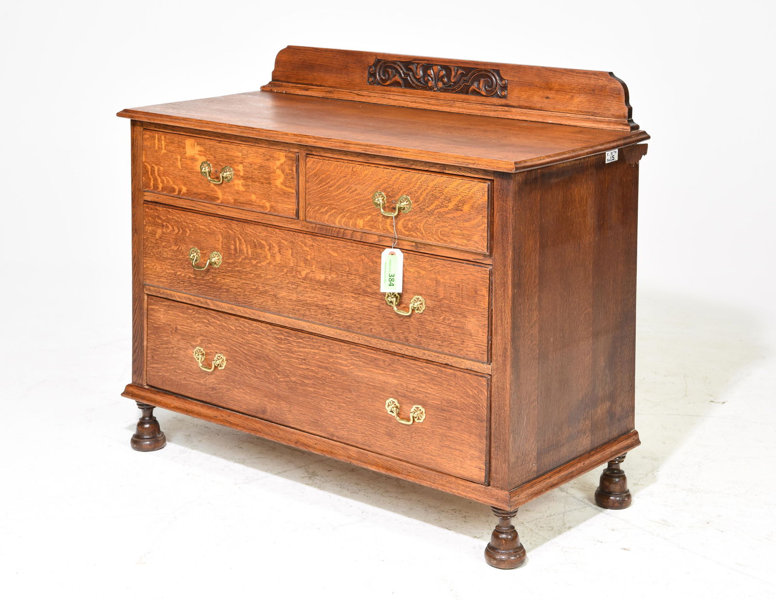 British Oak 4 Drawer Chest c.1940's (1 of 5)