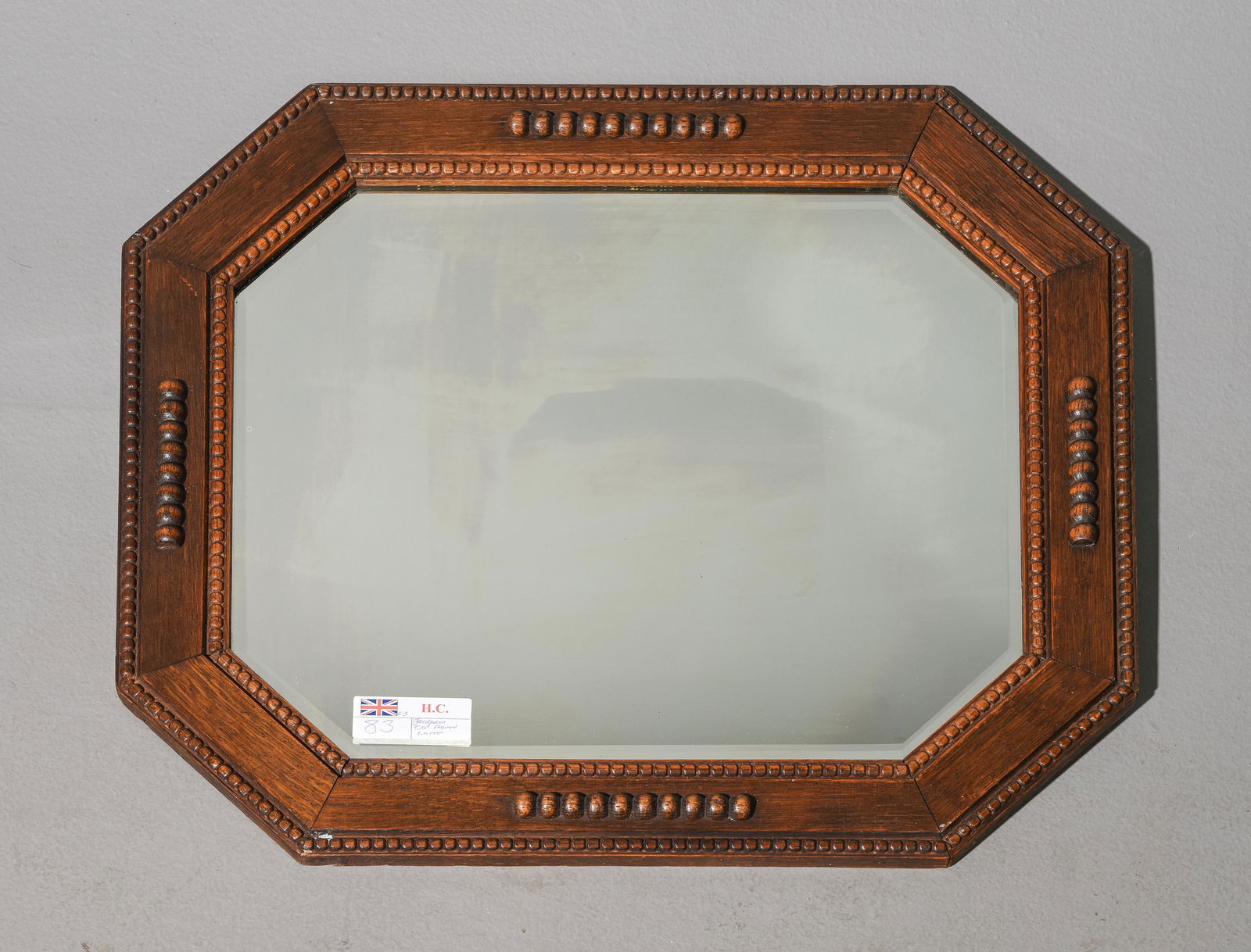 Jacobean Oak Framed Beveled Mirror (1 of 4)