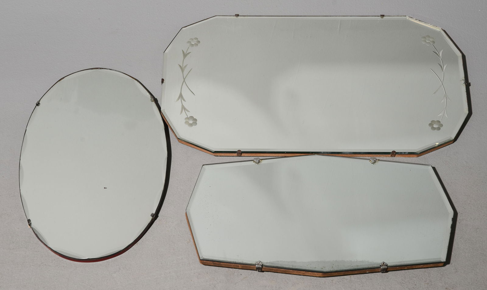 3 Unframed English Beveled Mirrors (1 of 4)