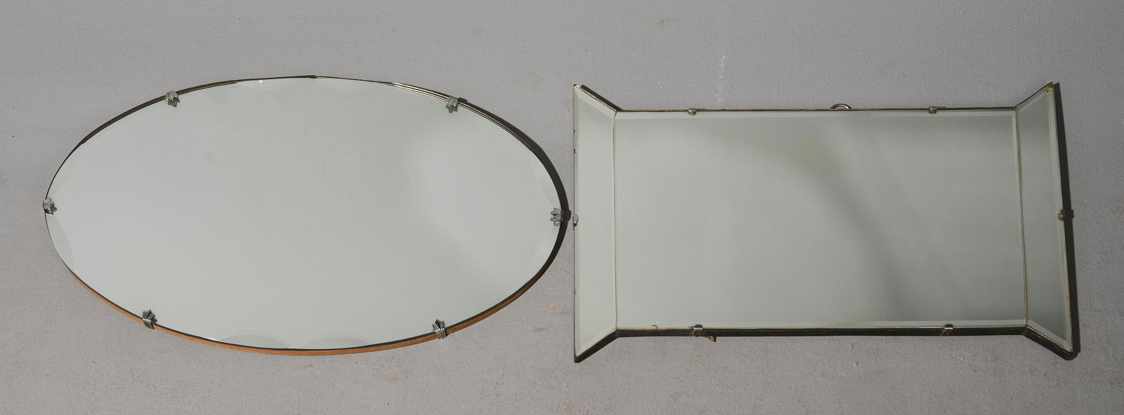 2 Unframed English Beveled Mirrors (1 of 3)