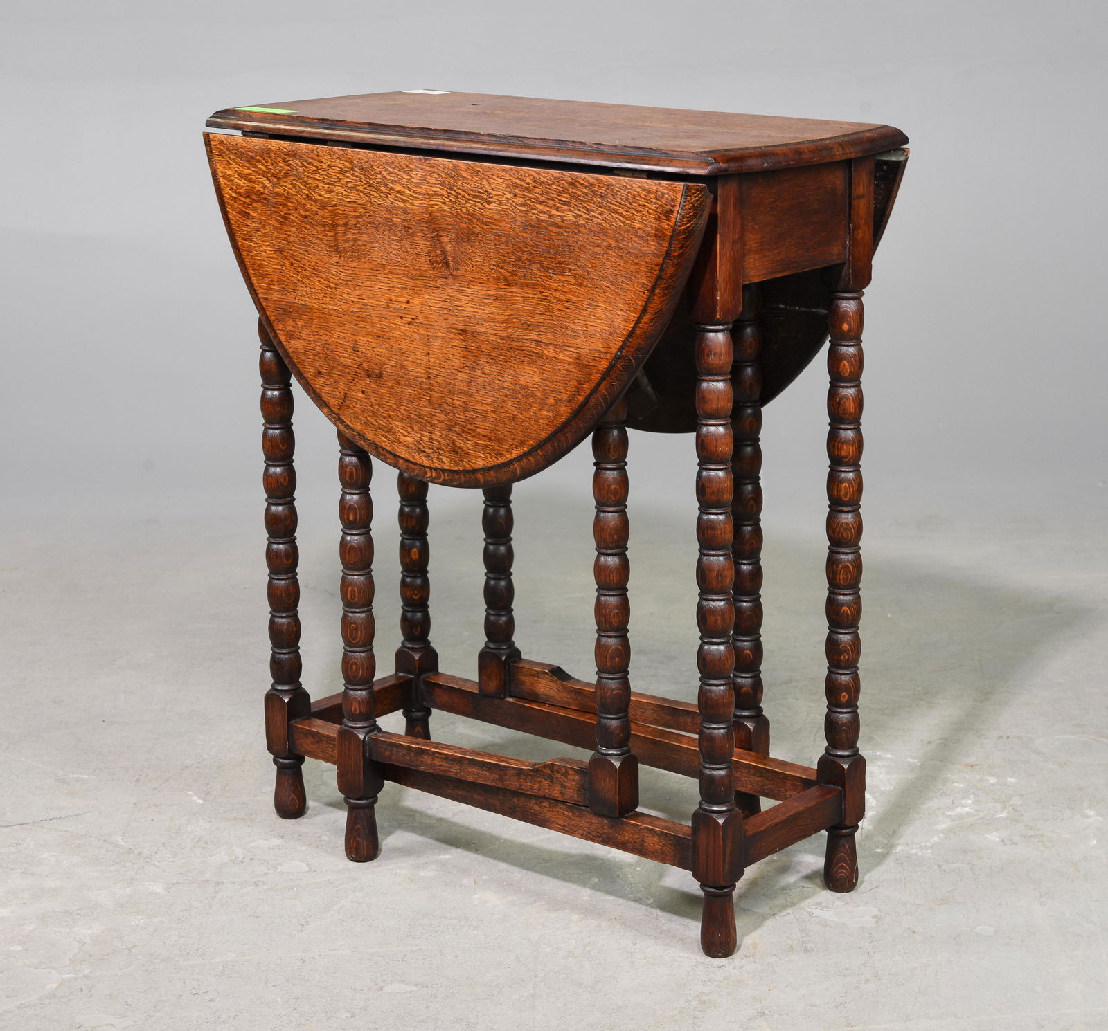 British Oak Bobbin Drop Leaf Table c.1920's-30's (1 of 2)