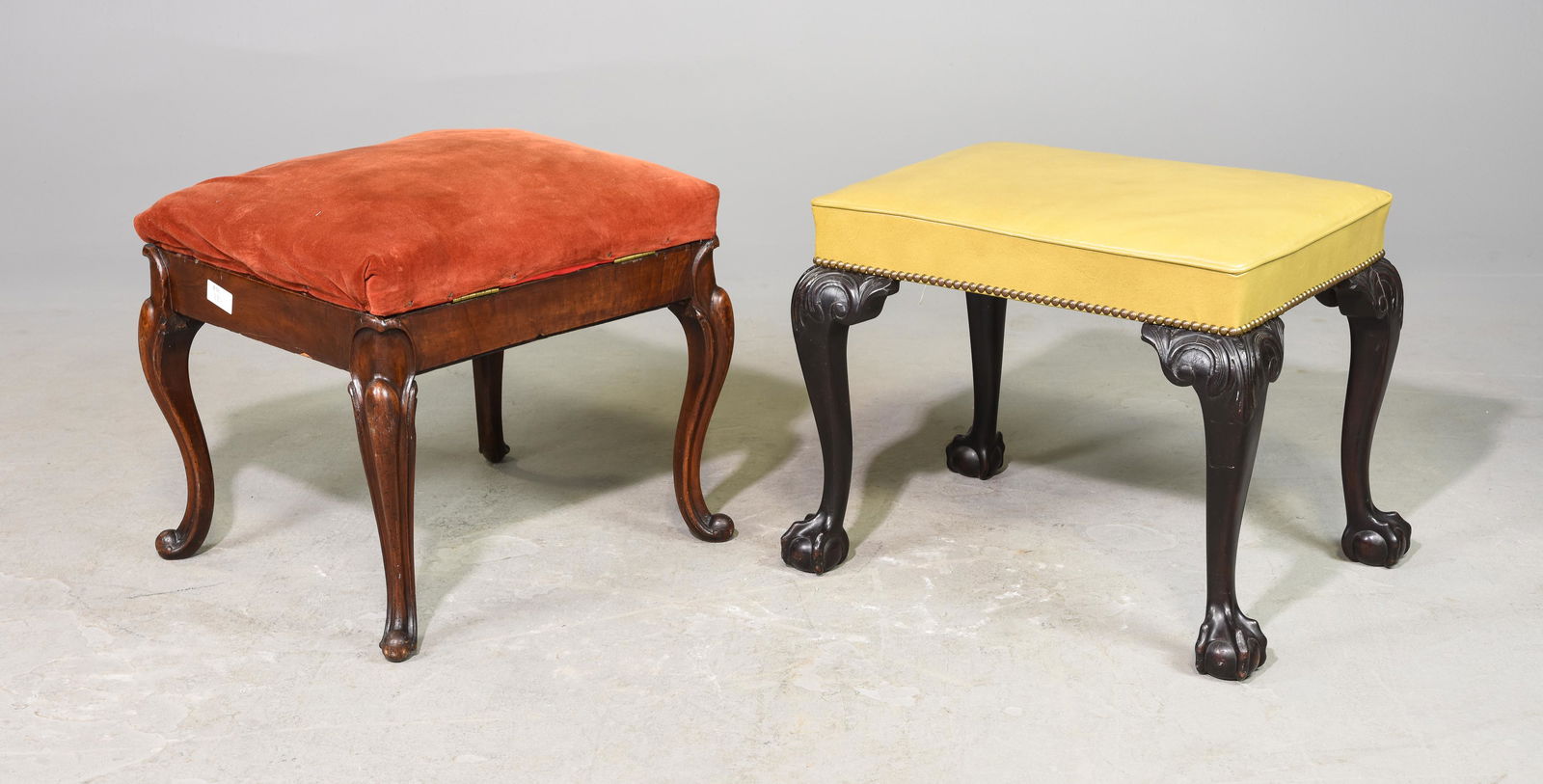 2 British Oak / Mahogany Stools (1 of 4)