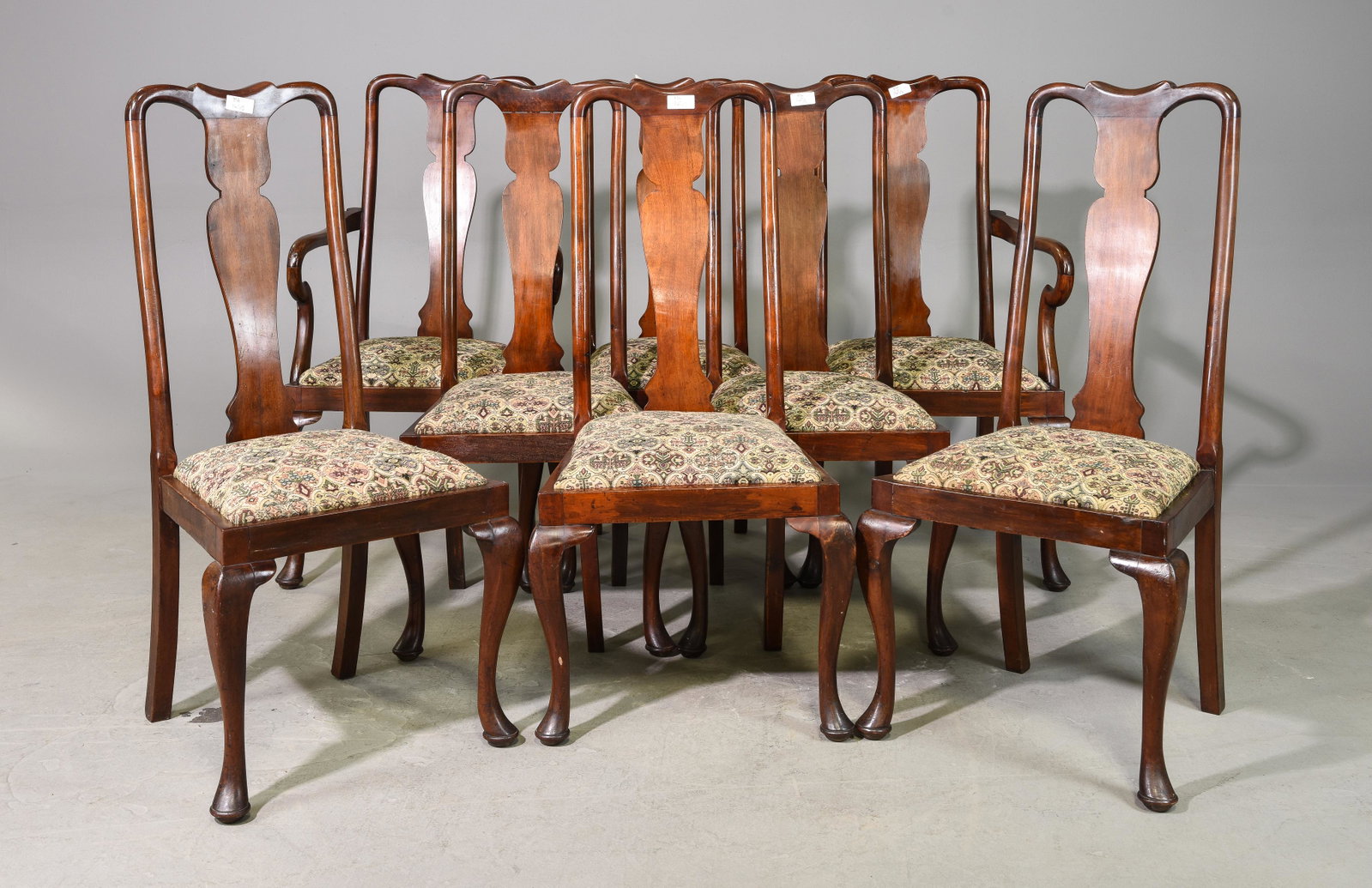 8 English Mahogany Dining Chairs c.1920's: 8 English Mahogany Dining Chairs c.1920's - 42 in tall x 17 x 23, Seat height is 19 inches