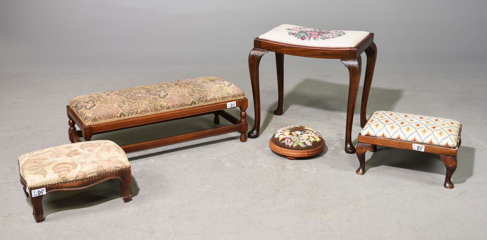 5 Assorted British Stools c.1920's-30's (1 of 5)