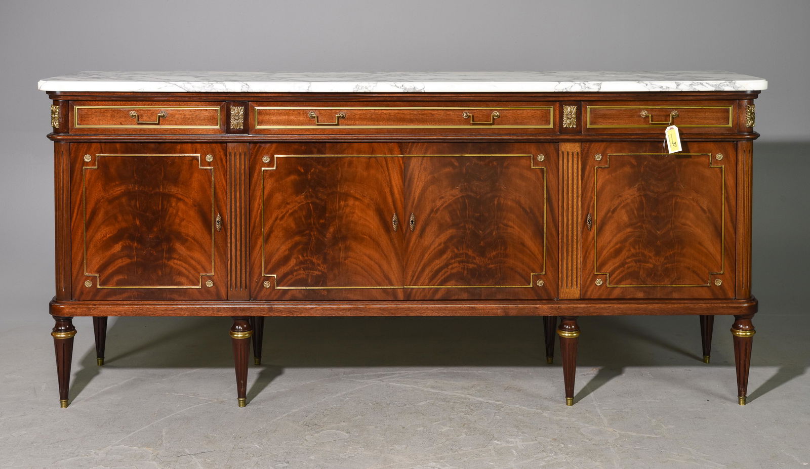 Louis XVI Style White Marble Top Sideboard (1 of 7)