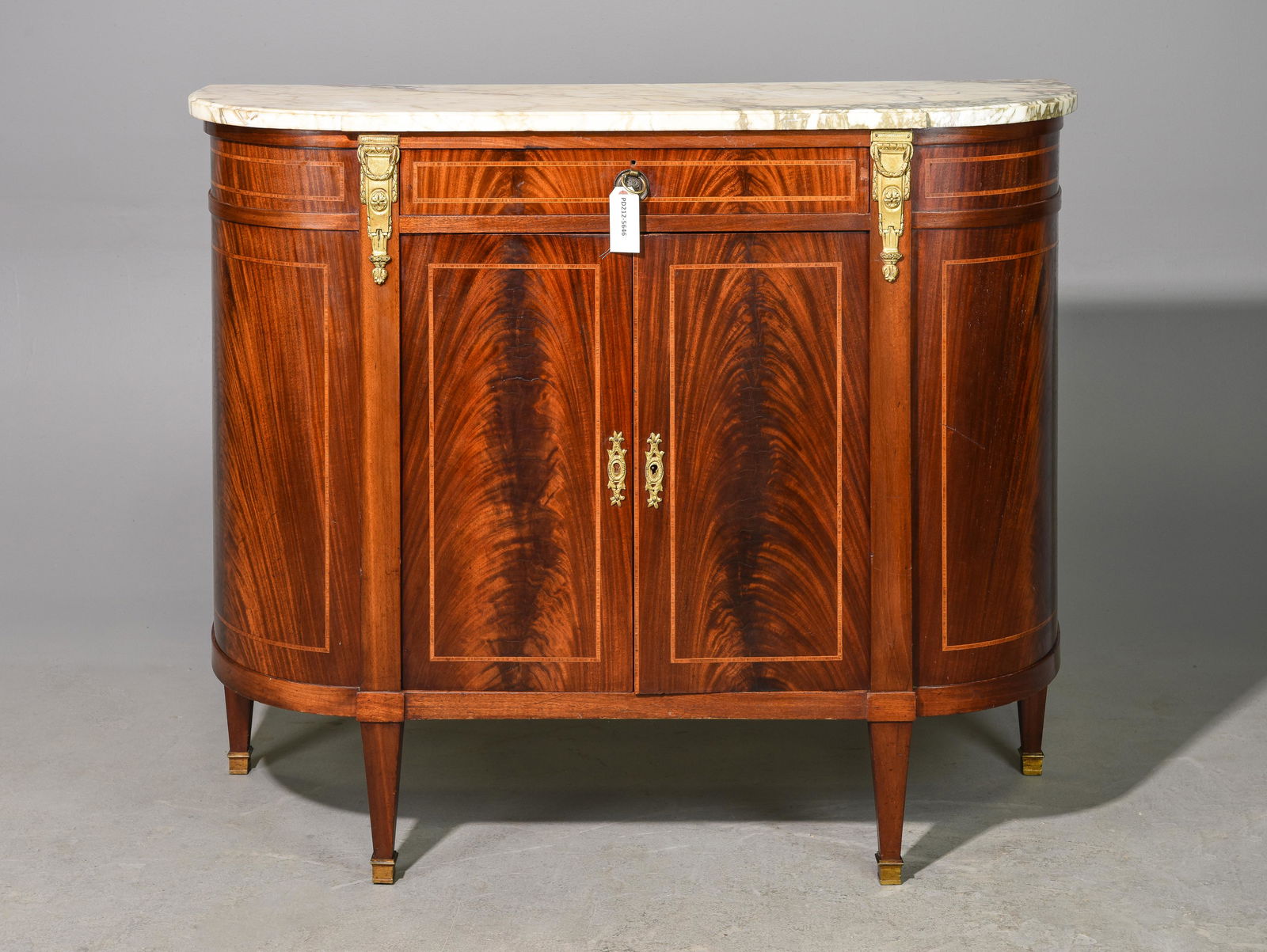 Louis XVI Style White Marble Top Buffet (1 of 5)