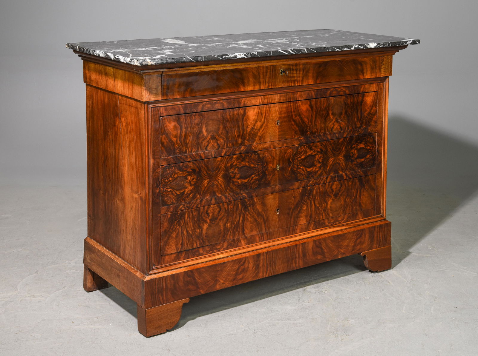 Louis Philippe Style Walnut Marble Top Commode #1 (1 of 3)