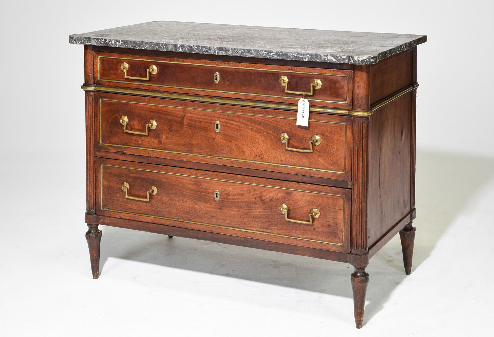 Louis XVI Style Grey Marble Top Chest #1 (1 of 5)