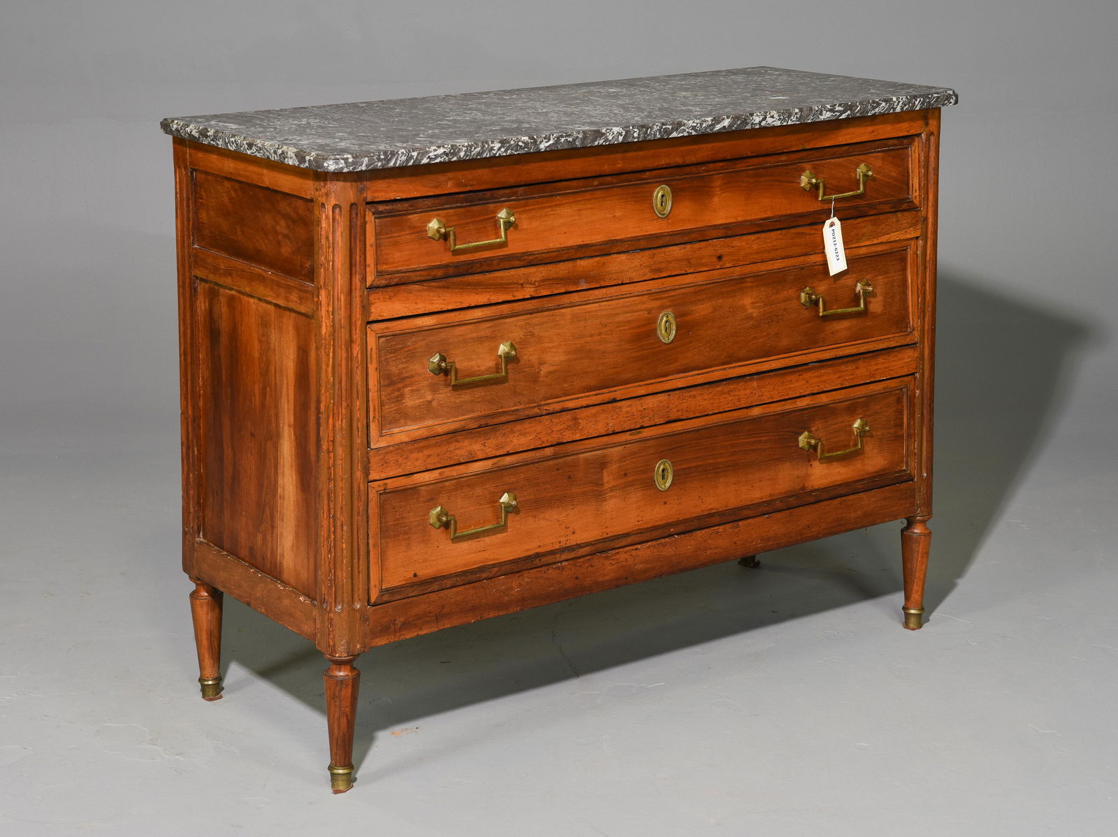 Louis XVI Style Grey Marble Top Chest #2 (1 of 4)