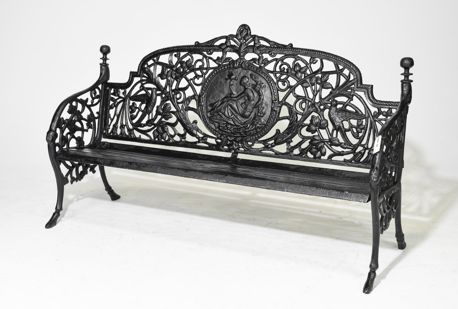 French Style Romantic Large Cast Iron Bench #1 (1 of 6)