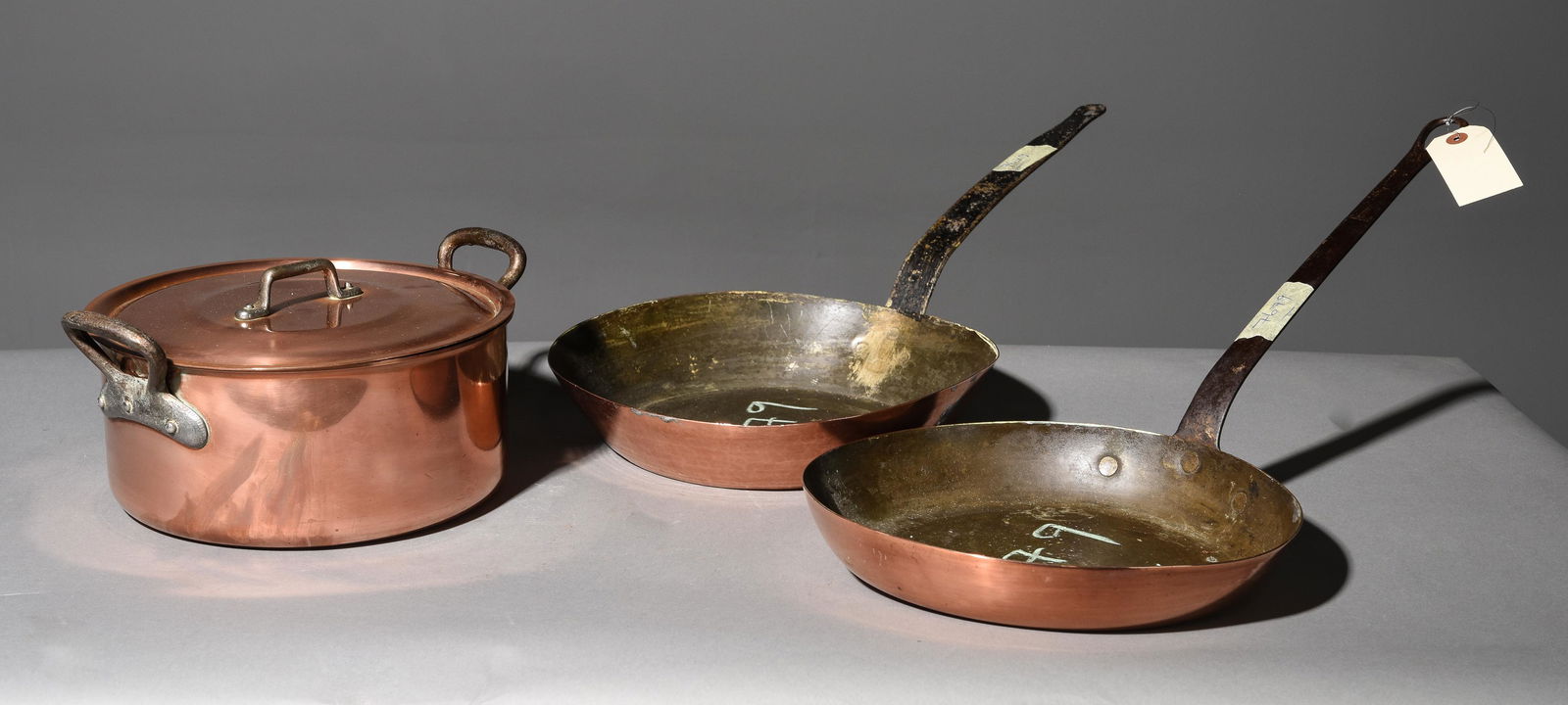 2 French Copper Pans & 1 Pot with Lid (1 of 4)