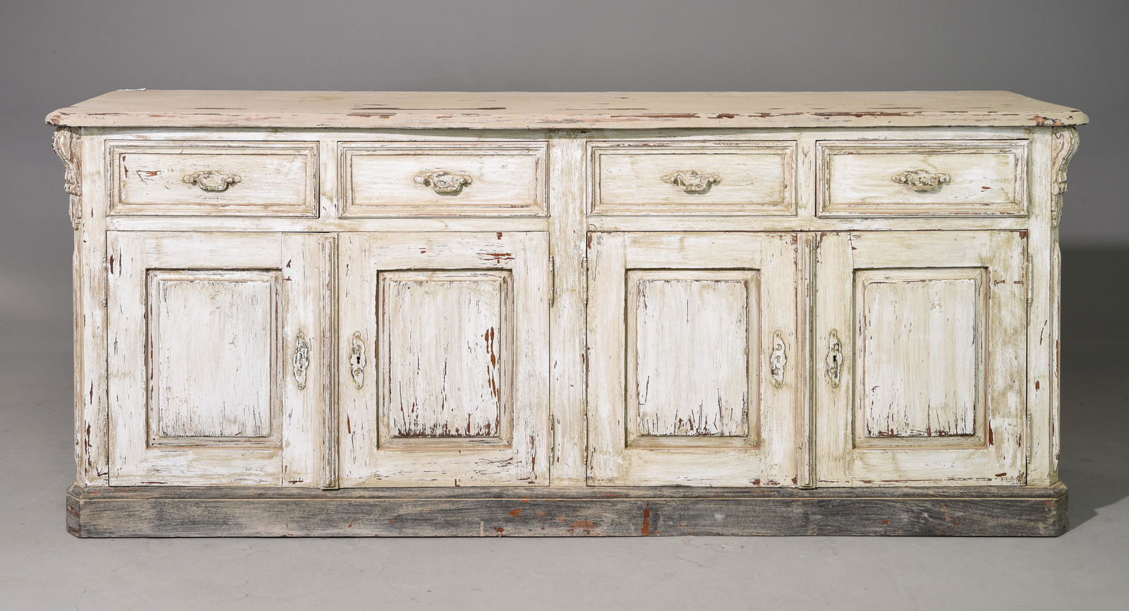 French Distress Painted Sideboard / Enfilade (1 of 8)