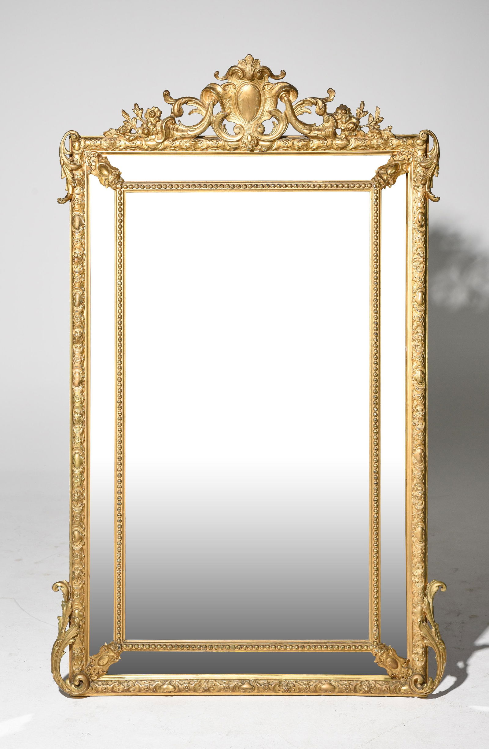 Louis XV Style Gilt Ornate Framed Beveled Mirror (1 of 6)